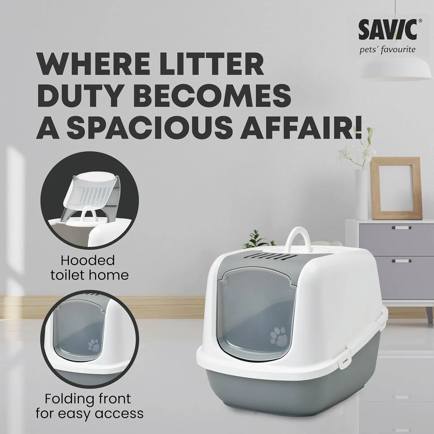 In-Depth Review: best cat litter box - Savic Nestor Jumbo Cat Toilet, Prevent Throwing of cat Litter, Durable, Lightweight, Easy to use and Reduces Od 4 Savic Nestor Jumbo Cat To - view 3