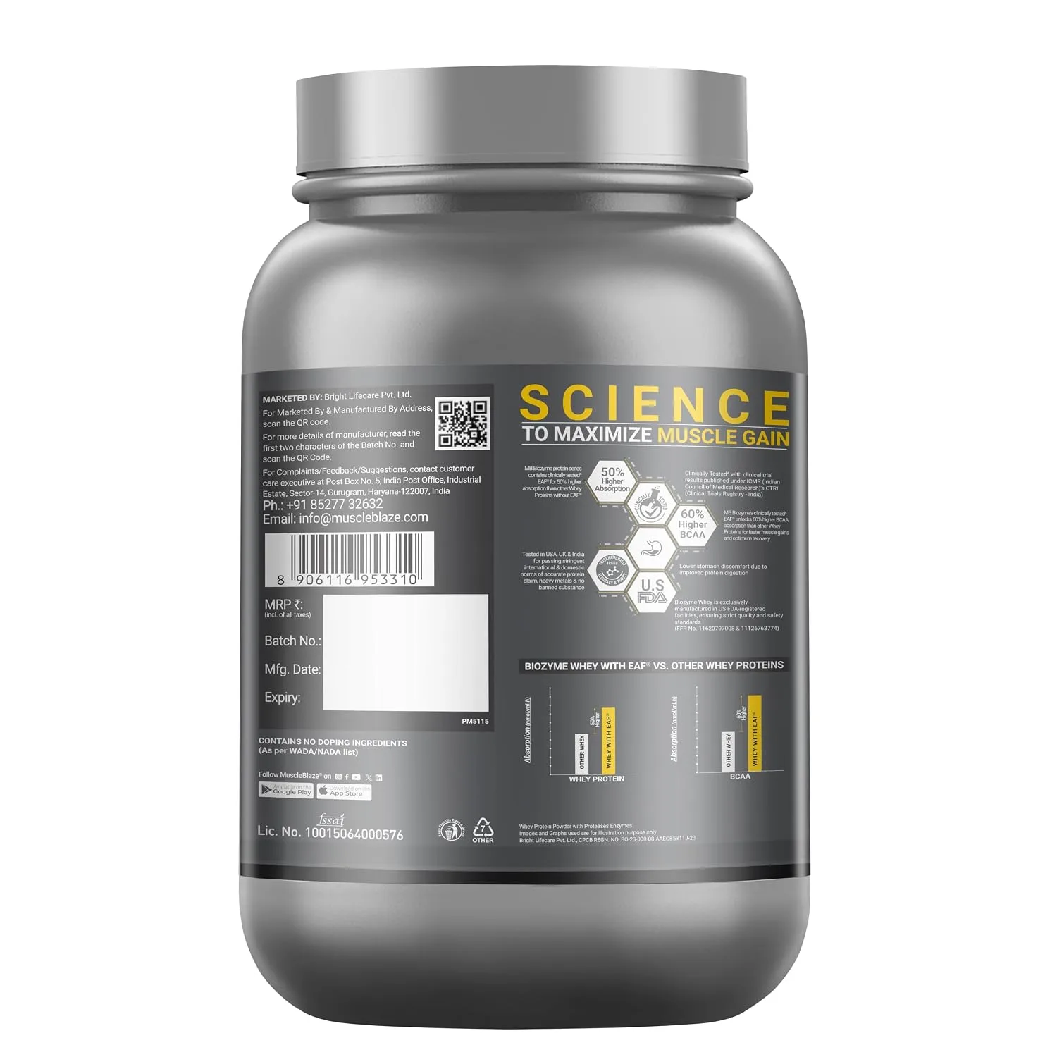 In-Depth Review: best protein powder india - MuscleBlaze Biozyme Performance Whey Protein Powder, Rich Chocolate (1kg / 2.2lbs) | 25g Protein Per Scoo 9 MuscleBlaze Biozyme Performance - view 8