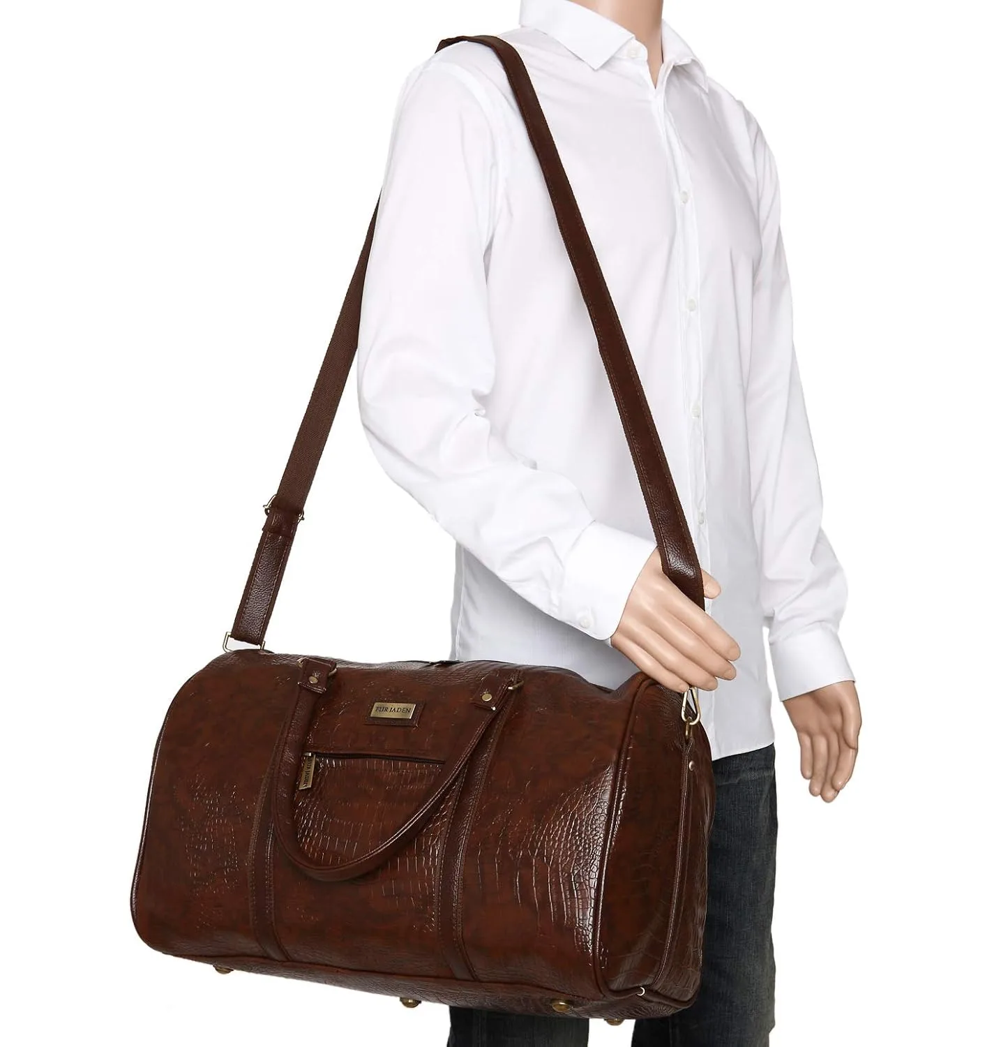 In-Depth Review: best travel duffel bag - Fur Jaden Brown Textured Leatherette Stylish & Spacious Weekender Duffle Bag for Travel for Men and Women 4 Fur Jaden Brown Texture - view 3