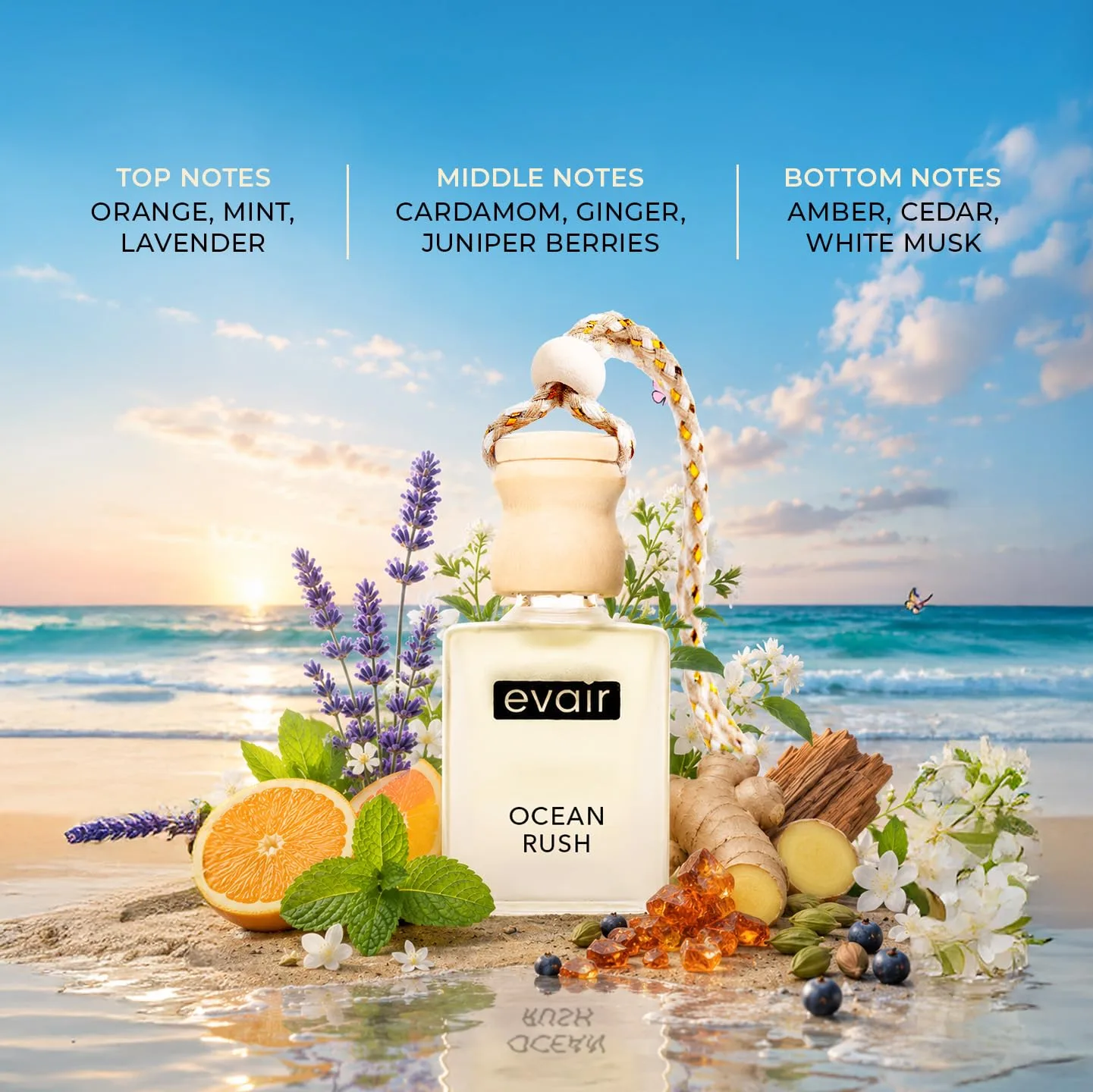 In-Depth Review: best car perfume diffuser - Evair OCEAN RUSH Luxury Car Air Freshener | Cool Aqua Essential Oil Hanging Car Perfume | Long Lasting Ca 9 Evair OCEAN RUSH Luxury C - view 8