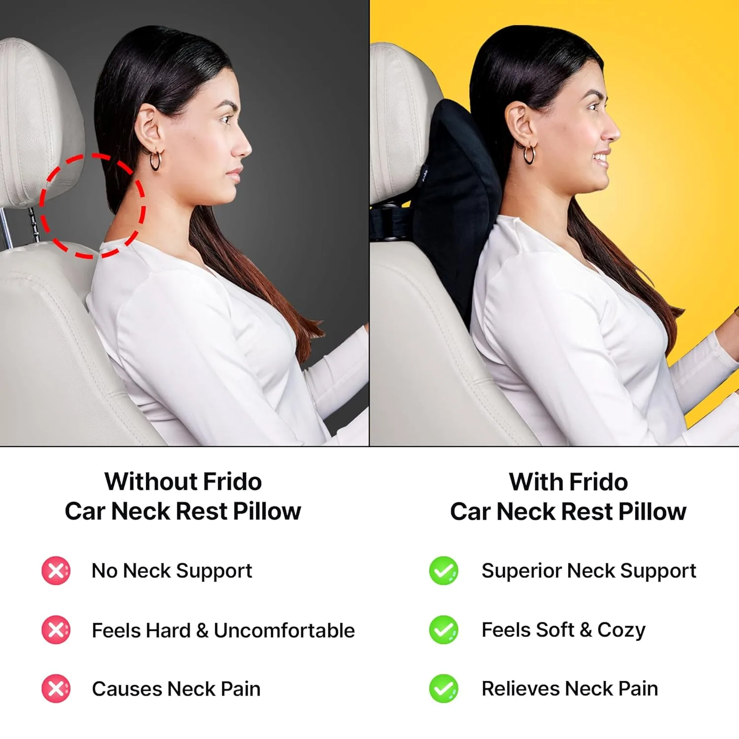 In-Depth Review: best car neck pillow - Frido Ultimate Car Neck Rest Pillow | Ultrasoft Pillow for Comfortable Car Rides | Superior Neck Support Cushi 4 Frido Ultimate Car Neck R - view 3