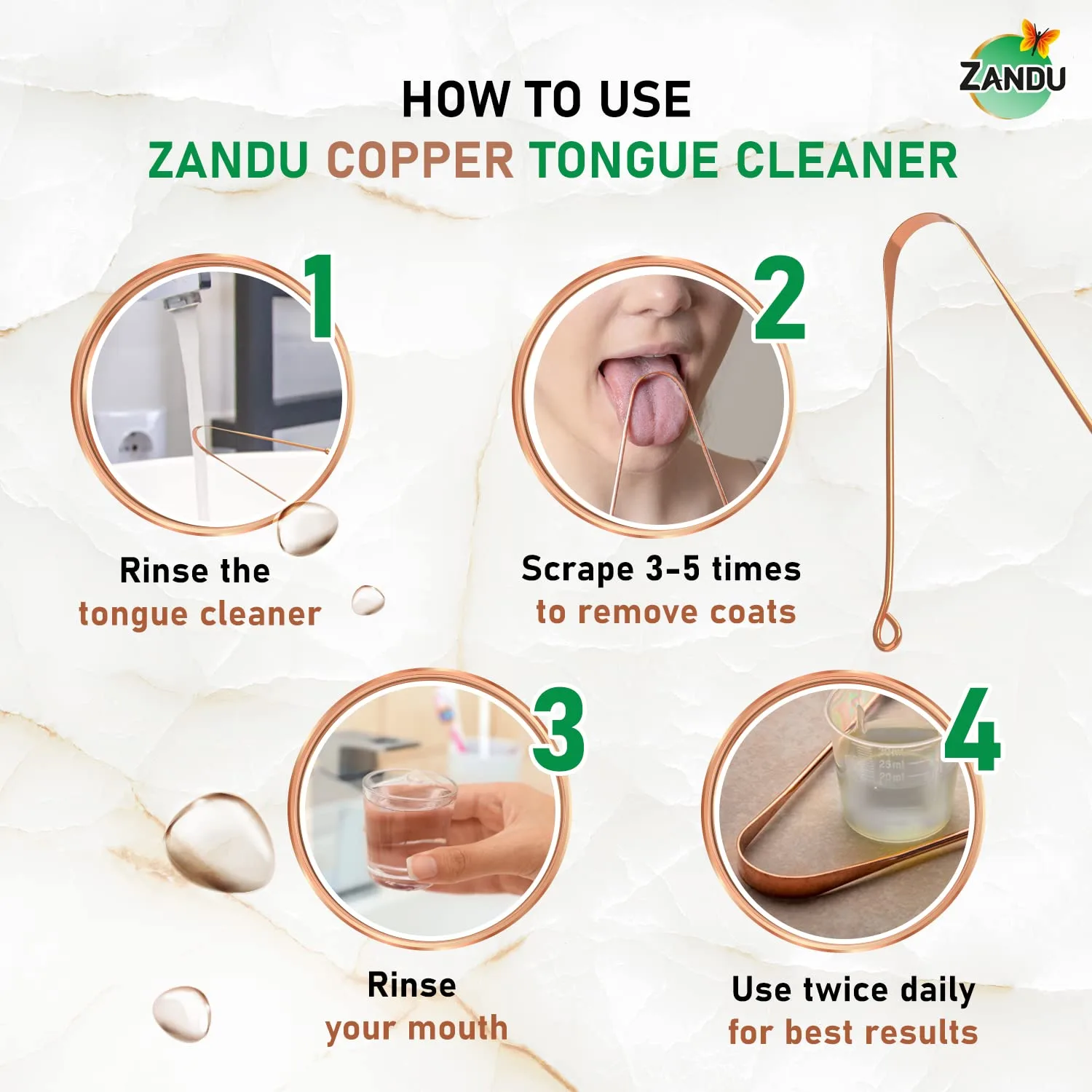 In-Depth Review: best tongue cleaner - Zandu Copper Tongue Cleaner (Pack of 2) :An Anti-Microbial Tongue Cleaner for Managing Oral Health | Reduces Ba 6 Zandu Copper Tongue Clean - view 5
