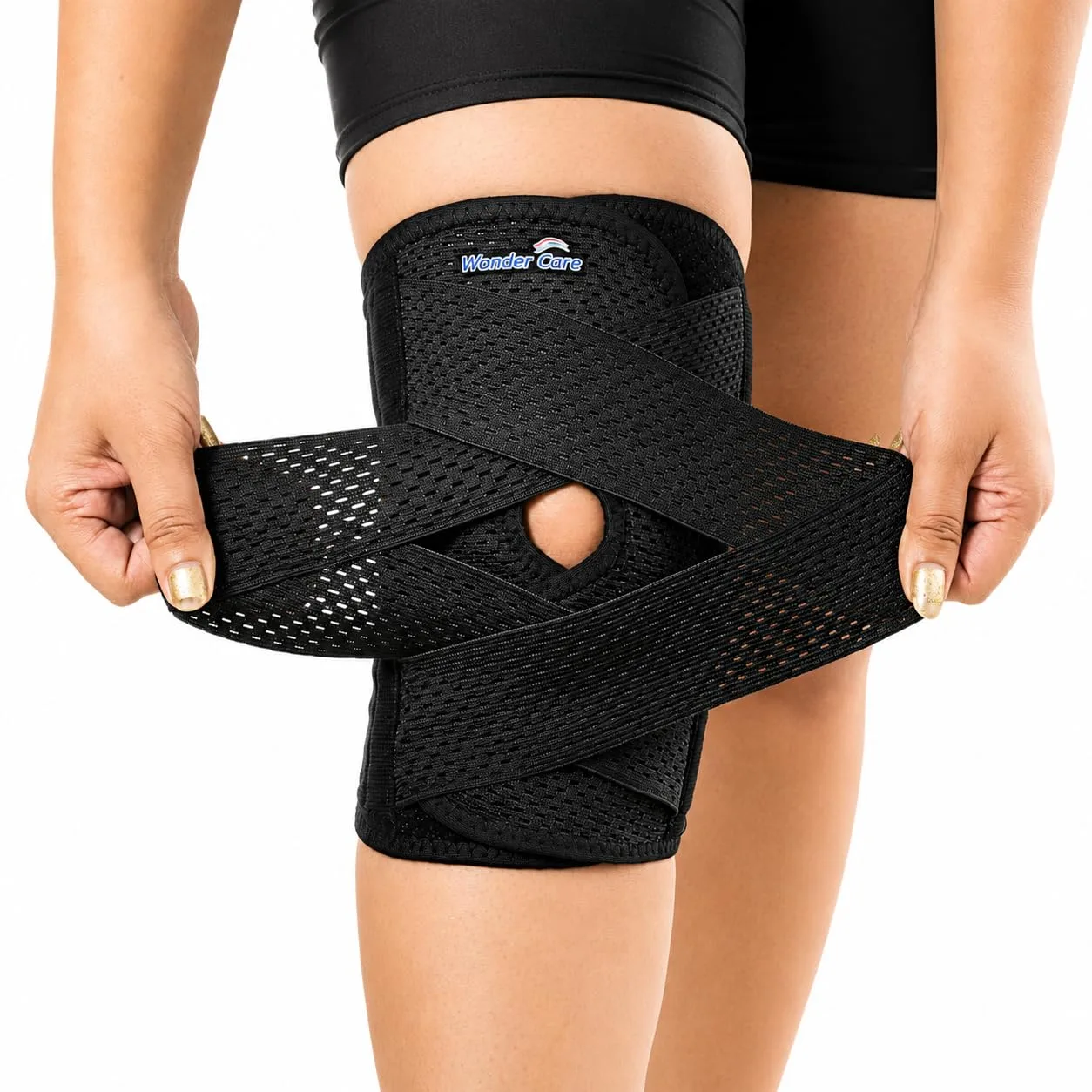 Wonder Care Adjustable Wrap Knee Support Brace, Air Mesh Fabric best knee support brace