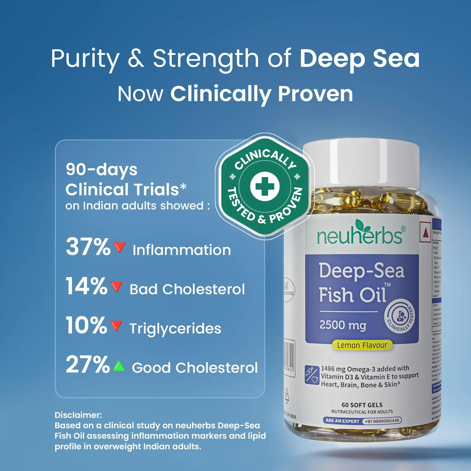 In-Depth Review: best fish oil capsules - Neuherbs Deep Sea Omega 3 Fish Oil Capsules 2500mg Triple Strength – Supplement for Heart, Brain & 3 Neuherbs Deep Sea Omega 3 Fi - view 2