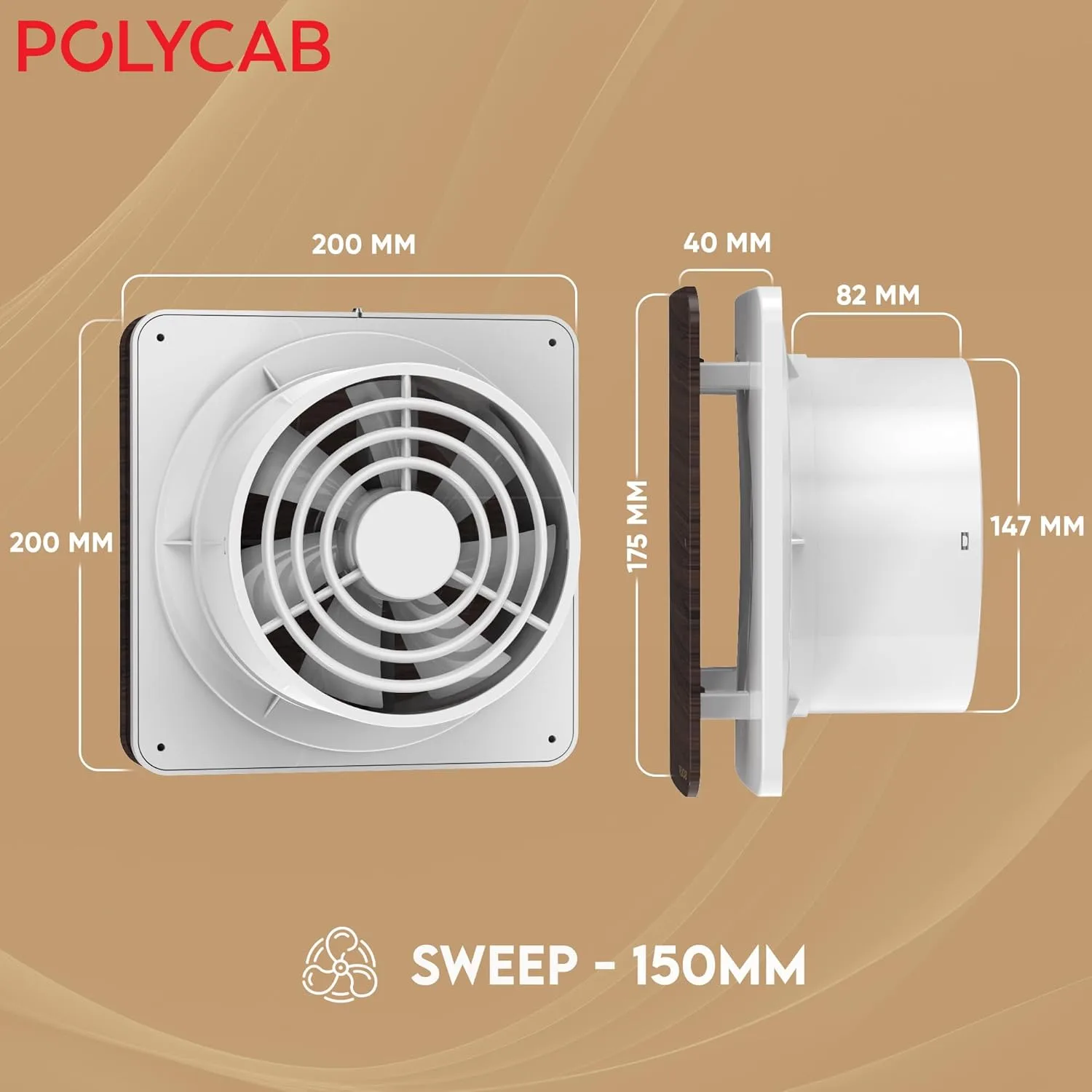 best exhaust fan bathroom - Polycab Freshly Prime 150mm Air 6 Polycab Freshly Prime 150mm - view 6