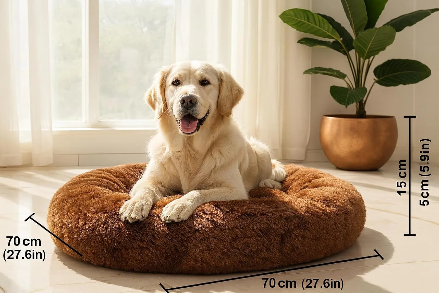 ZEXSAZONE Round Donut Pet Bed - view 3