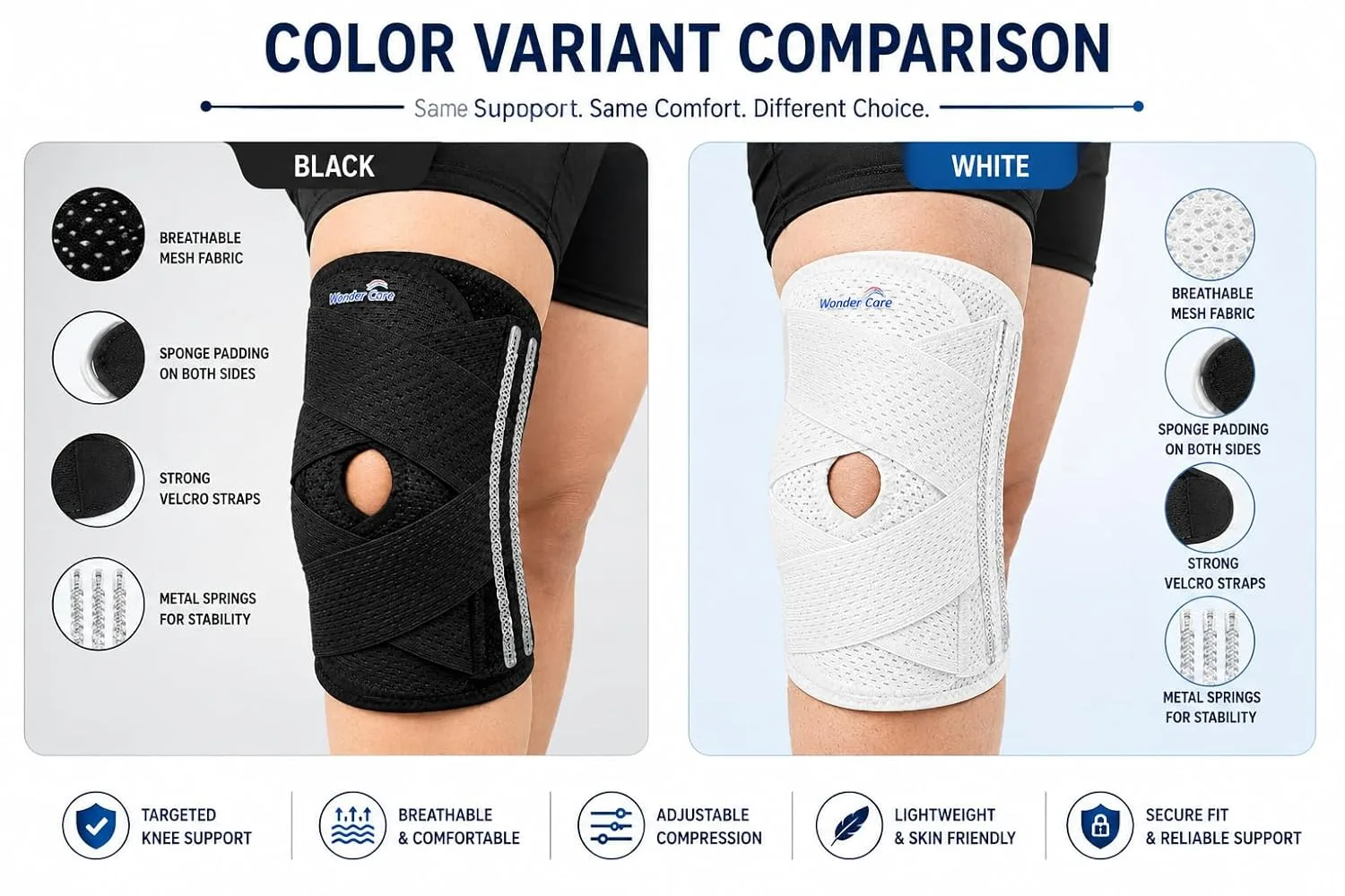 best knee support brace - Wonder Care Adjustable Wrap Knee S 6 Wonder Care Adjustable Wra - view 6