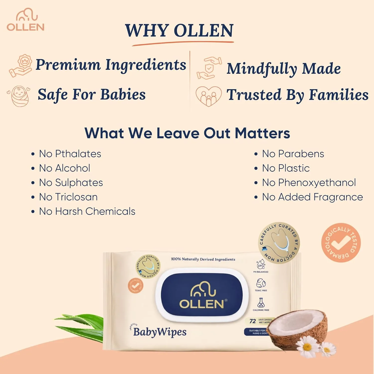 best baby wipes - OLLEN Extra Thick Baby Wipes with Lid | Wa 7 OLLEN Extra Thick Baby Wi - view 7