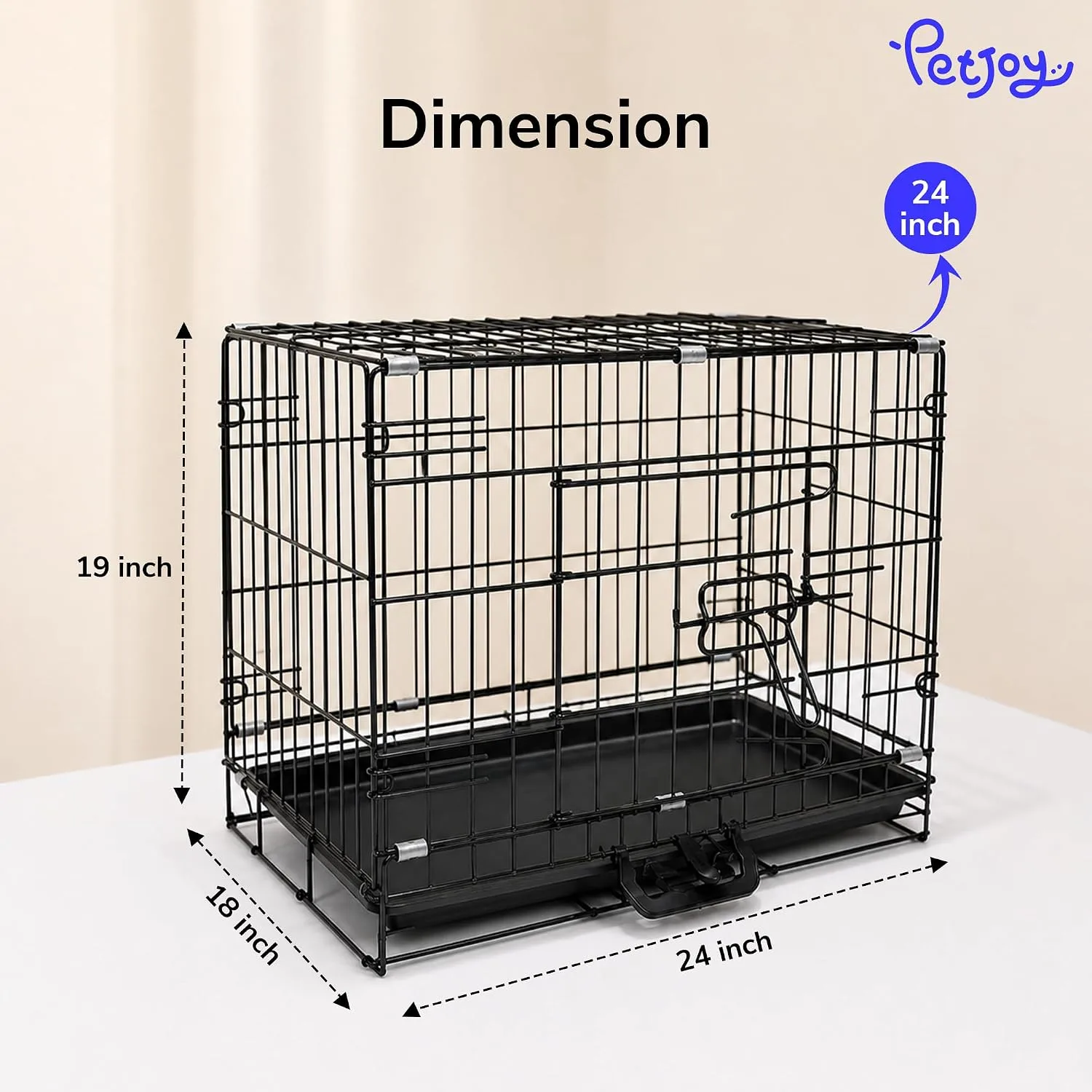 In-Depth Review: best pet playpen - PETJOY Foldable Metal Cage | 24 Inch Dog Crate Kennel for Puppies, Medium Dogs, Cats & Rabbits | Double Door 6 PETJOY Foldable Metal Cage - view 5