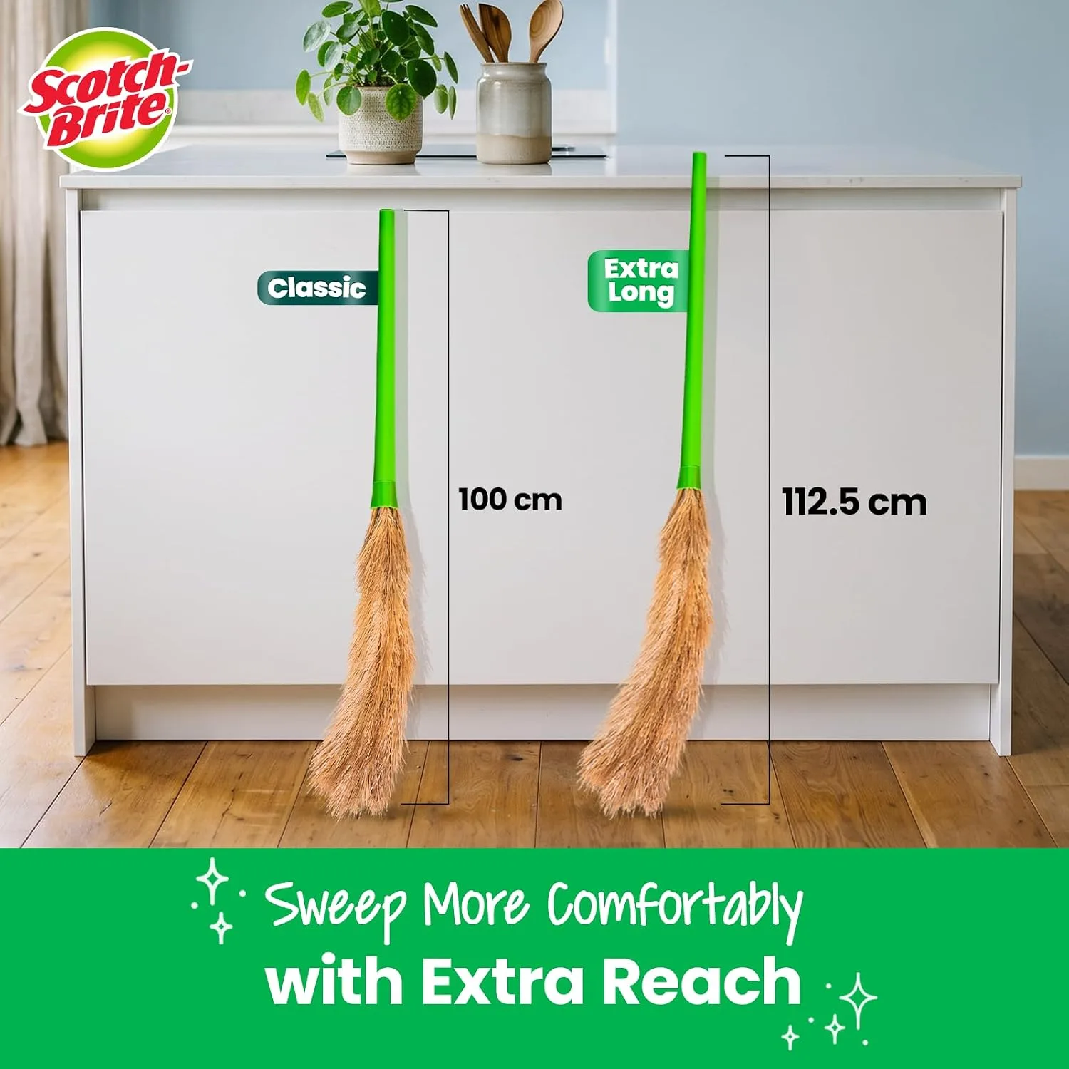 In-Depth Review: best broom for home - Scotch-Brite XL No-Dust Broom with Long Handle |Flat Fiber Jhadu for Fine Dust & Hair, Reaches All Corners | Mu 6 Scotch-Brite XL No-Dust Broom wi - view 5