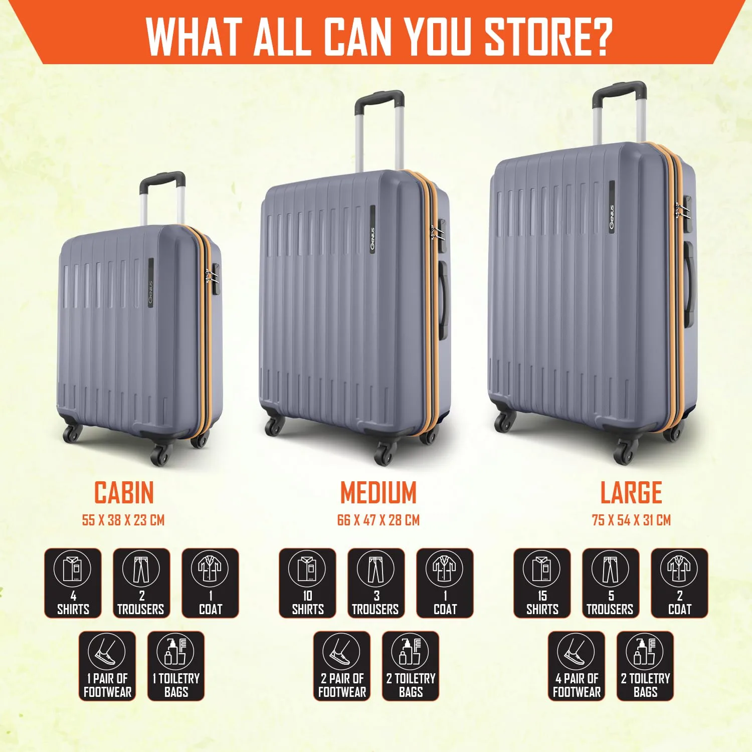 best hard shell suitcase - Safari Genius Alley Set of 3 (Cab 7 Safari Genius Alley Set of - view 7