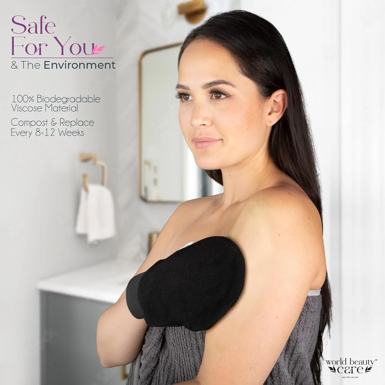 In-Depth Review: best body scrubber loofah - WBC WORLDBEAUTYCARE WBC Body Exfoliating Glove - Pure Viscose Fibre, Double-Layered Exfoliating Body Glov 4 WBC WORLDBEAUTYCARE Bo - view 3