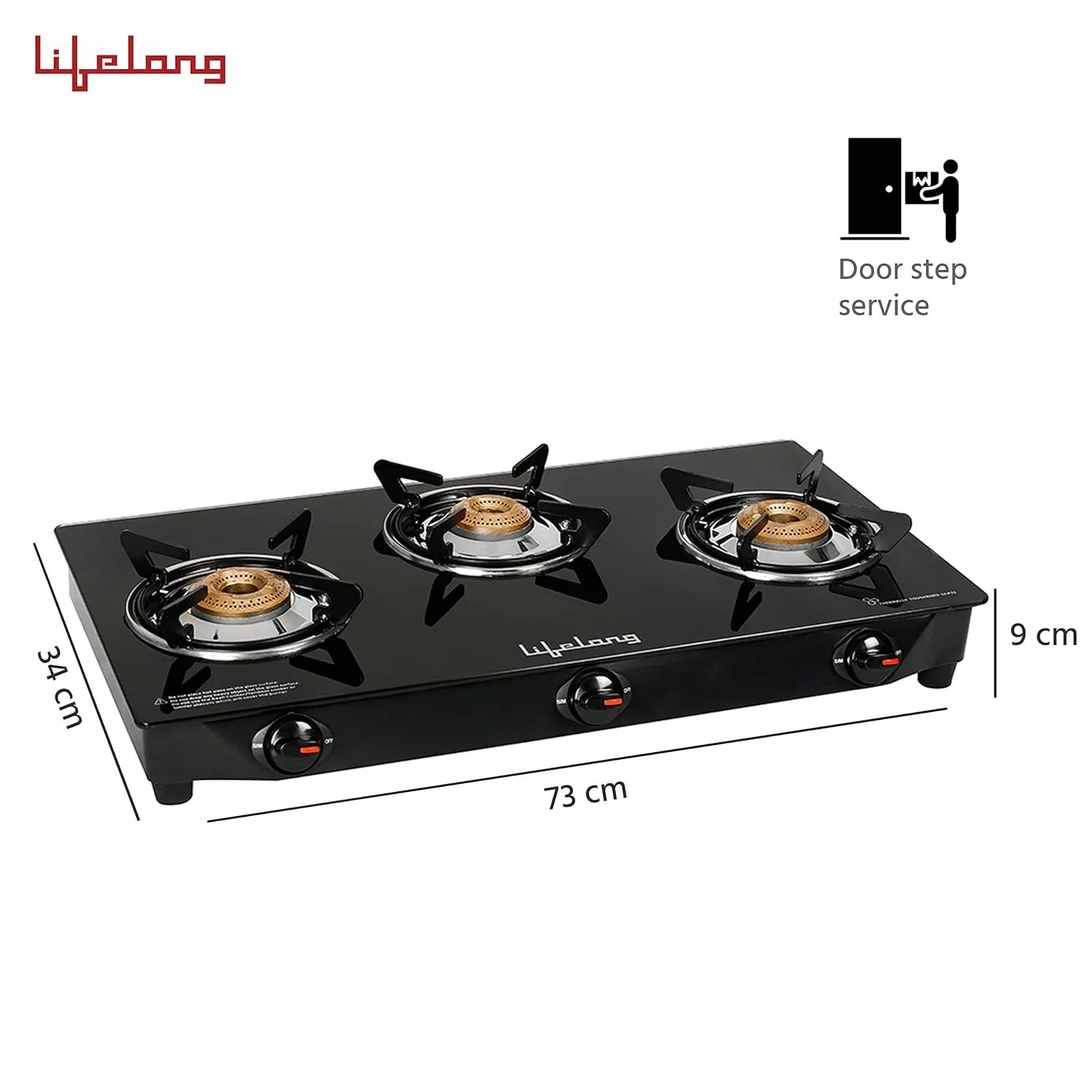 In-Depth Review: best gas stove 3 burner - Lifelong 3 Burner Gas Stove Top for Kitchen - Manual Ignition Cooktop Modern Glass Stove for Modular Kitche 8 Lifelong 3 Burner Gas Stove - view 7