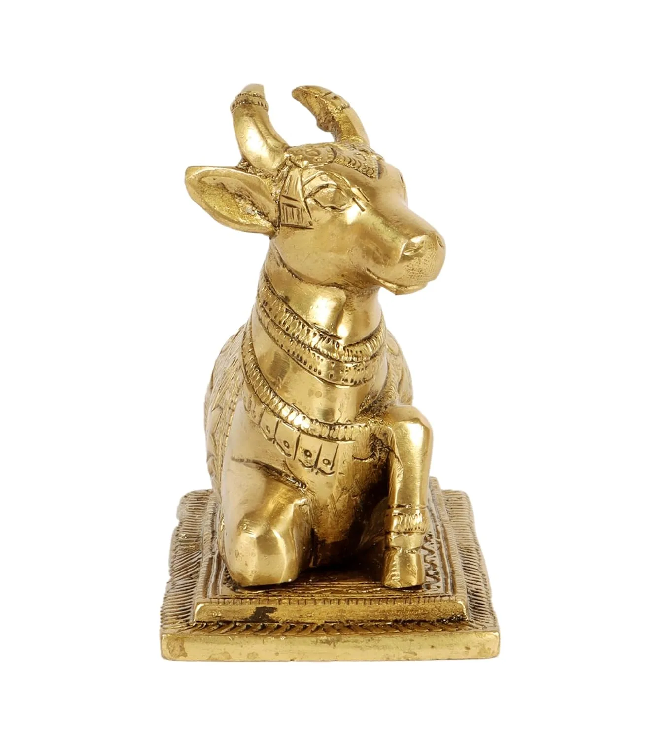 In-Depth Review: best home decor items india - Two Moustaches Brass Nandi Idol 5 Inch | Nandi Murti for Pooja Room & Home Temple | Lotus Engraved Hand 10 Two Moustaches Brass Na - view 9