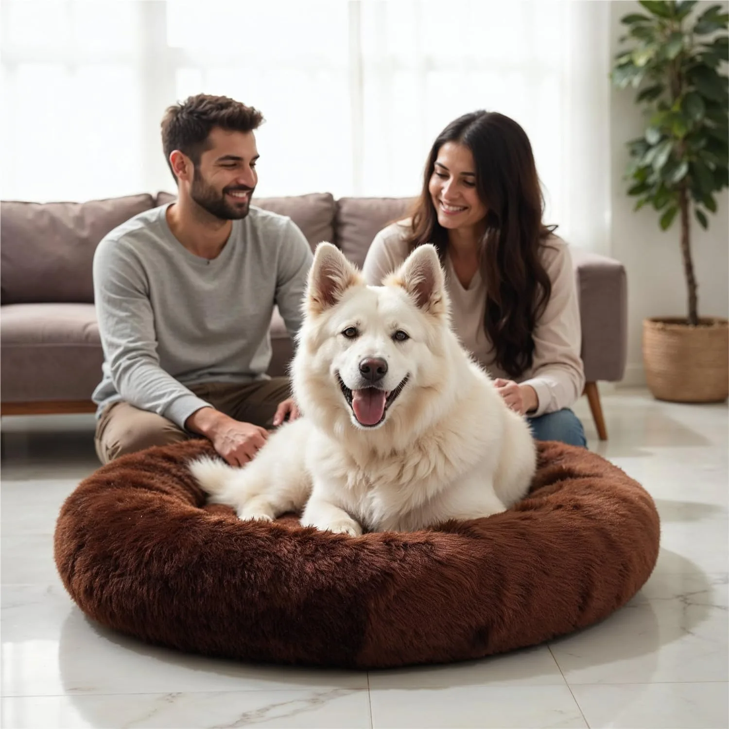 ZEXSAZONE Round Donut Pet Bed - view 4