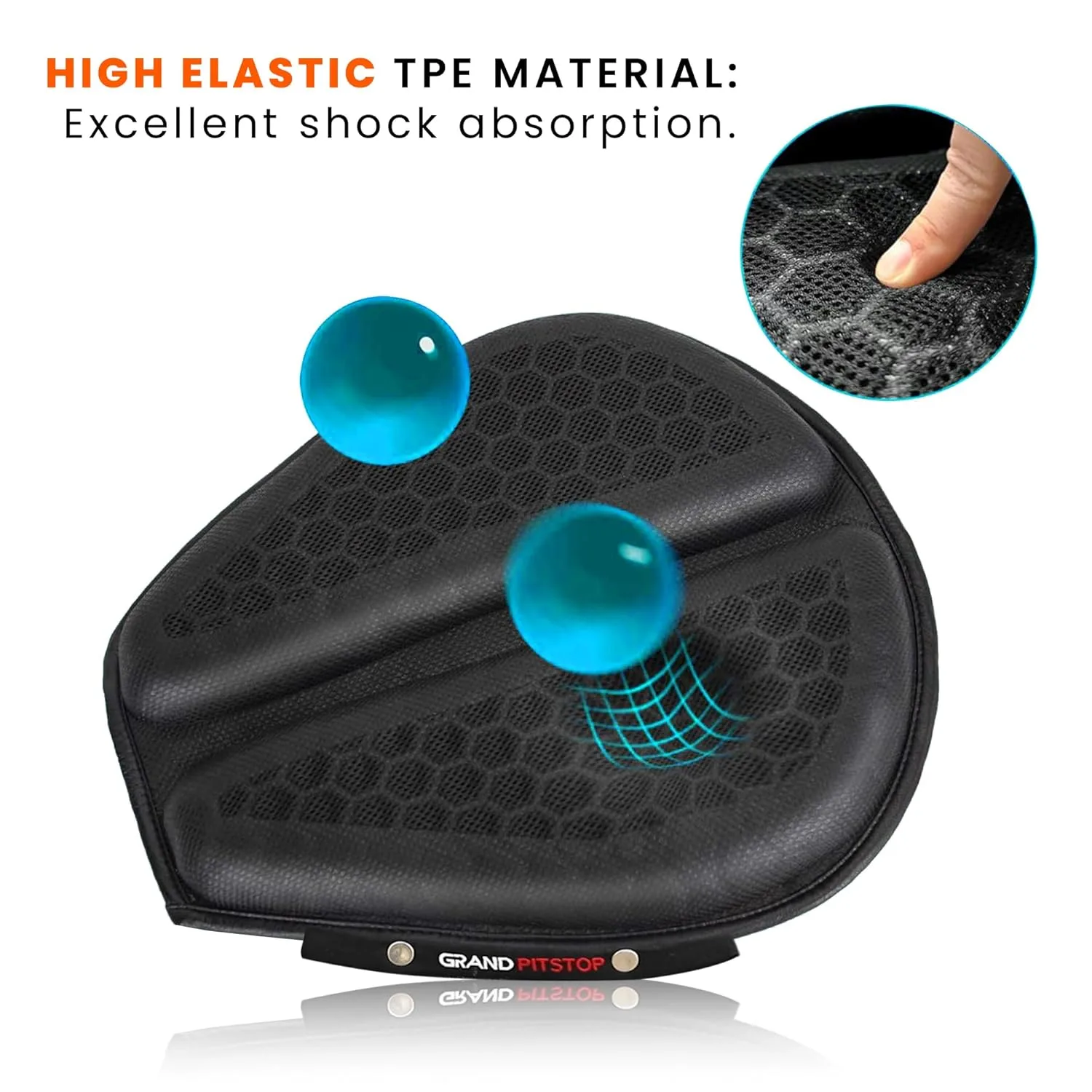 In-Depth Review: best bike seat cushion - GRAND PITSTOP Gel Air Seat Cushion | 3D Honeycomb Gel Structure | Universal Fit | Detachable Cover | Ideal f 4 GRAND PITSTOP Gel Air Sea - view 3