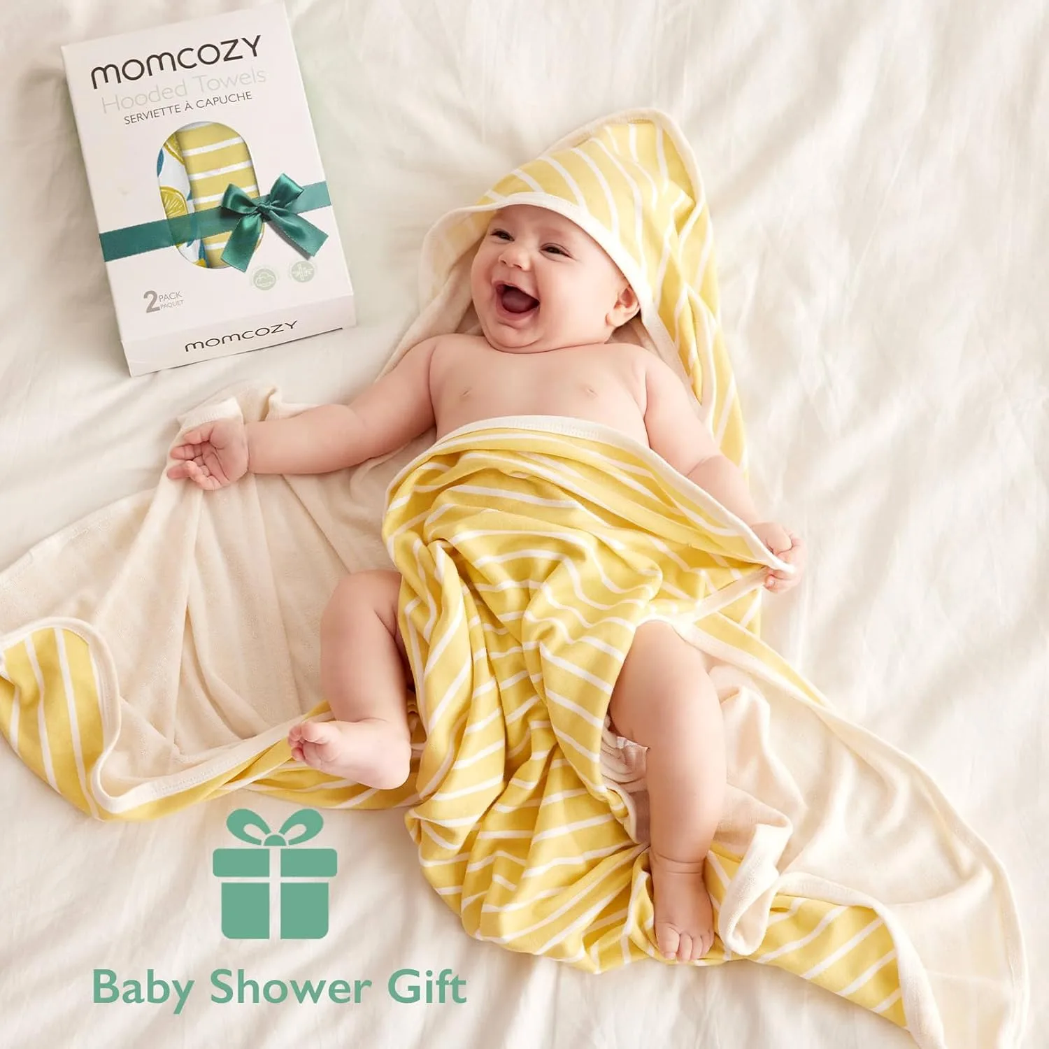 In-Depth Review: best baby hooded towel - Momcozy Baby Towel with Hooded – Ultra Soft & Absorbent Large Bath Towel Set for Comfort & G 6 Momcozy Baby Towel with Hoo - view 5