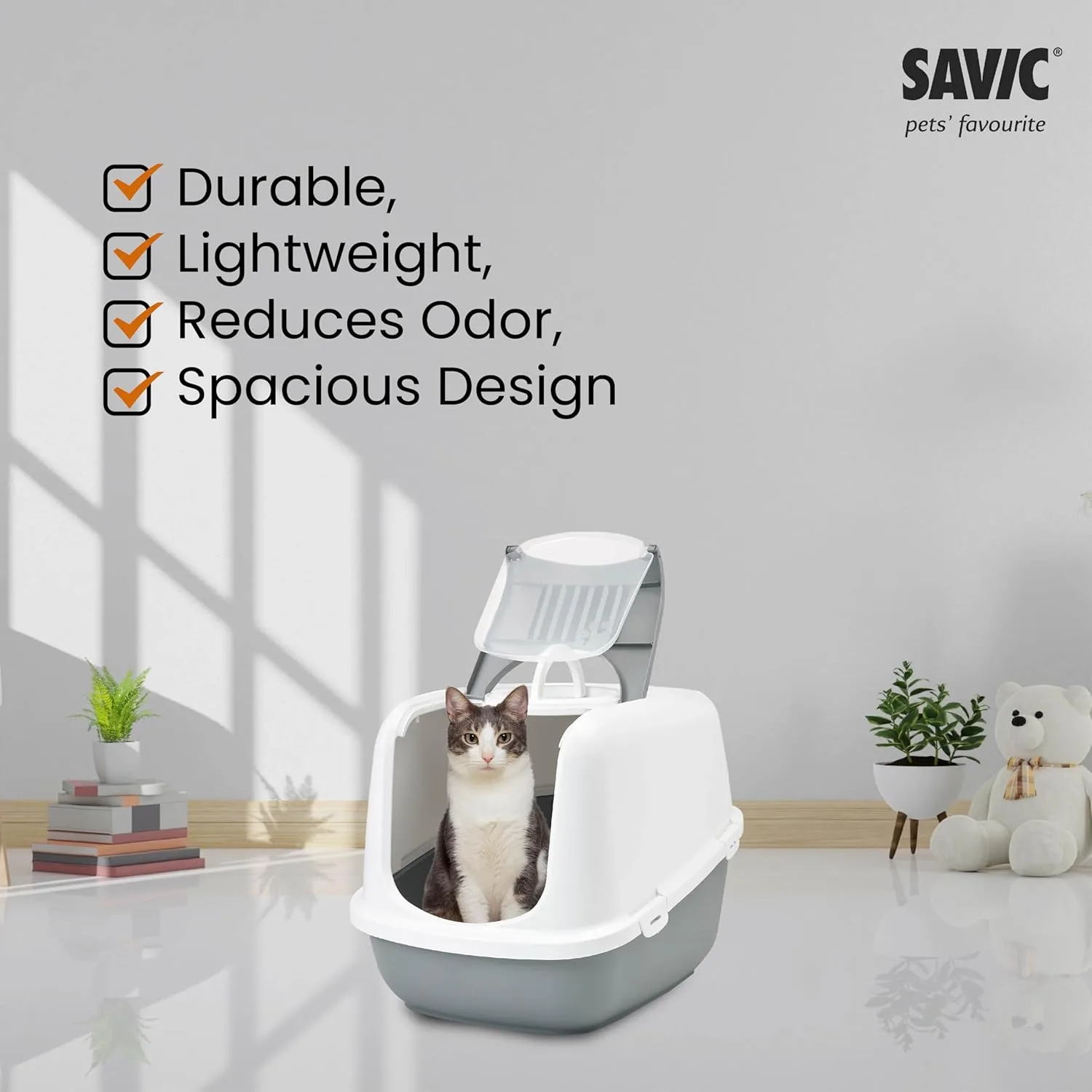 In-Depth Review: best cat litter box - Savic Nestor Jumbo Cat Toilet, Prevent Throwing of cat Litter, Durable, Lightweight, Easy to use and Reduces Od 5 Savic Nestor Jumbo Cat To - view 4
