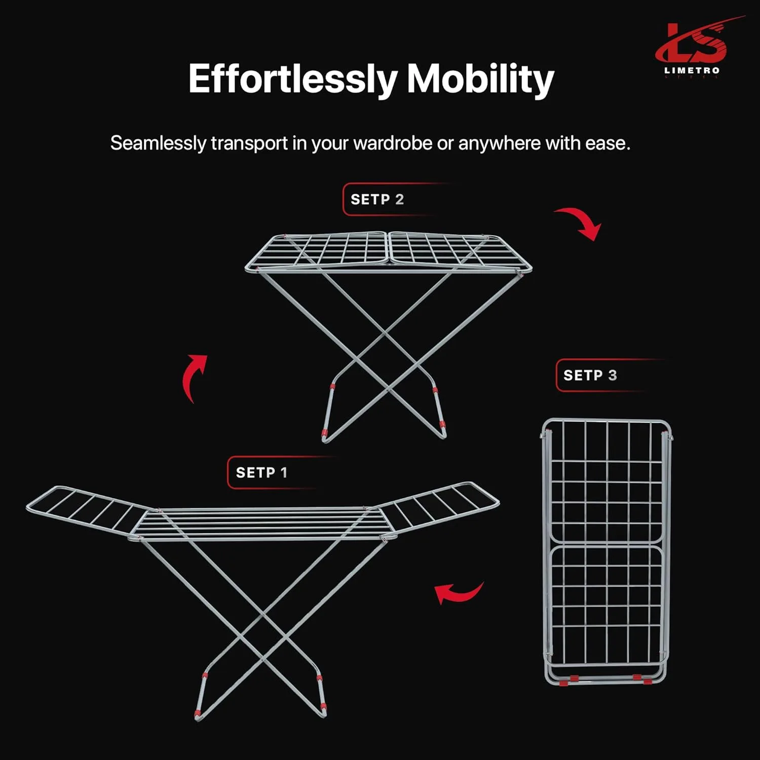 In-Depth Review: best clothes drying stand - LiMETRO STEEL Foldable Clothes Drying Stand for Balcony & Indoor Use | Heavy Duty Mild Steel Laundry 7 best clothes drying stand view 5