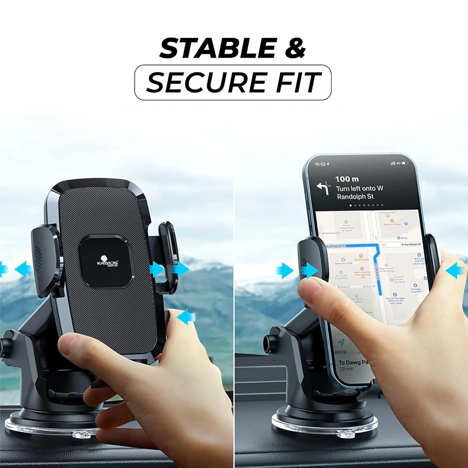 In-Depth Review: best car phone holder - Kratos Grip X3 Premium Mobile Holder for Car with Back Button Unlocking Mechanism, Strong Suction Cup, 360° 5 Kratos Grip X3 Premium Mob - view 4