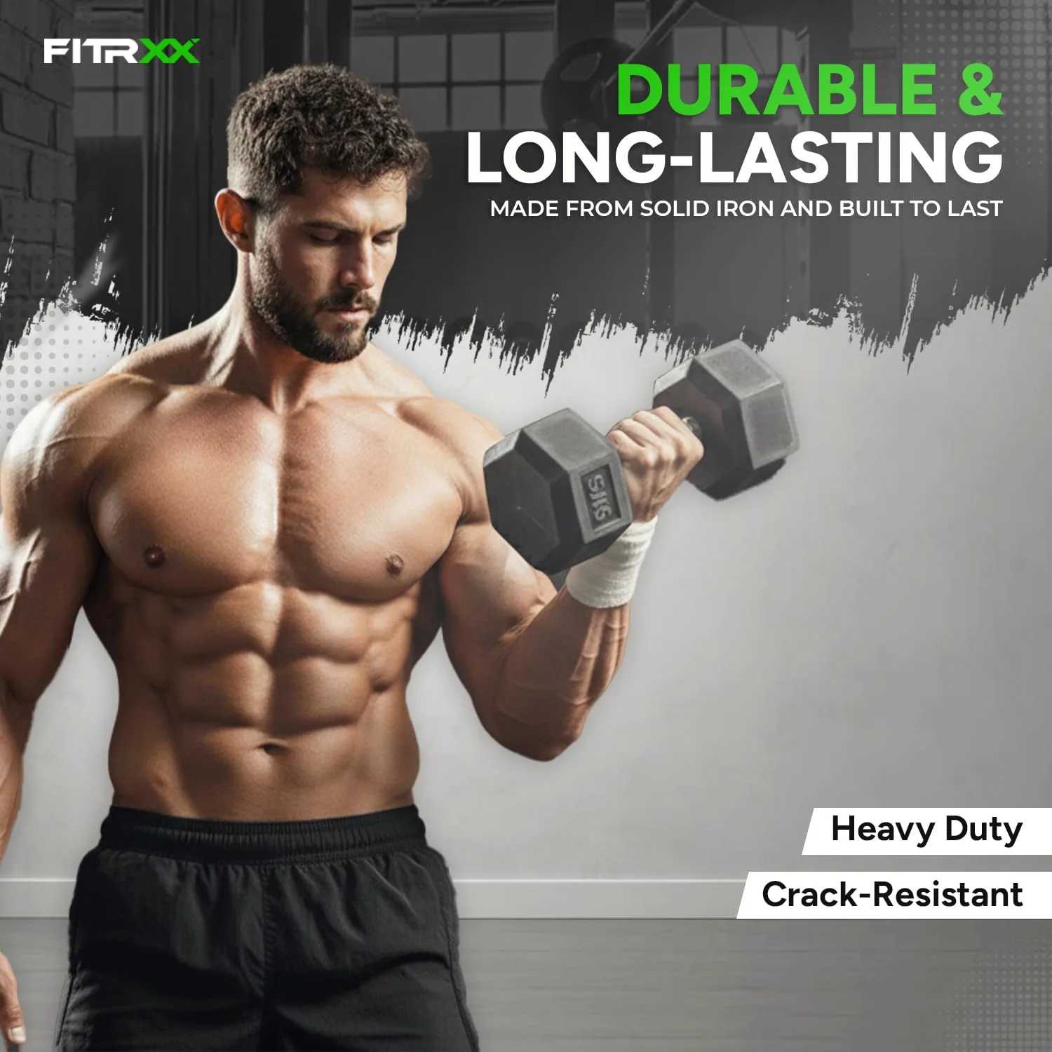 In-Depth Review: best dumbbells for home gym - FITRXX Rubber Coated Hexa Dumbbell Set (7.5 kg Pair) | Professional Exercise Dumbbells for Men & Women 6 FITRXX Rubber Coated Hexa - view 5