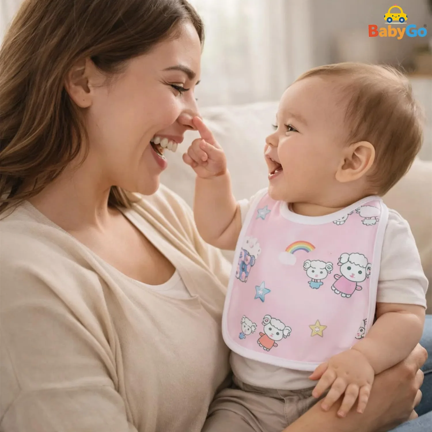 In-Depth Review: best baby bibs set - BabyGo Waterproof Baby Bibs | Spill-Resistant Apron Feeding Bibs for 6–12 Months, Soft & Absorbent Fast-Dry Co 6 BabyGo Waterproof Baby Bib - view 5
