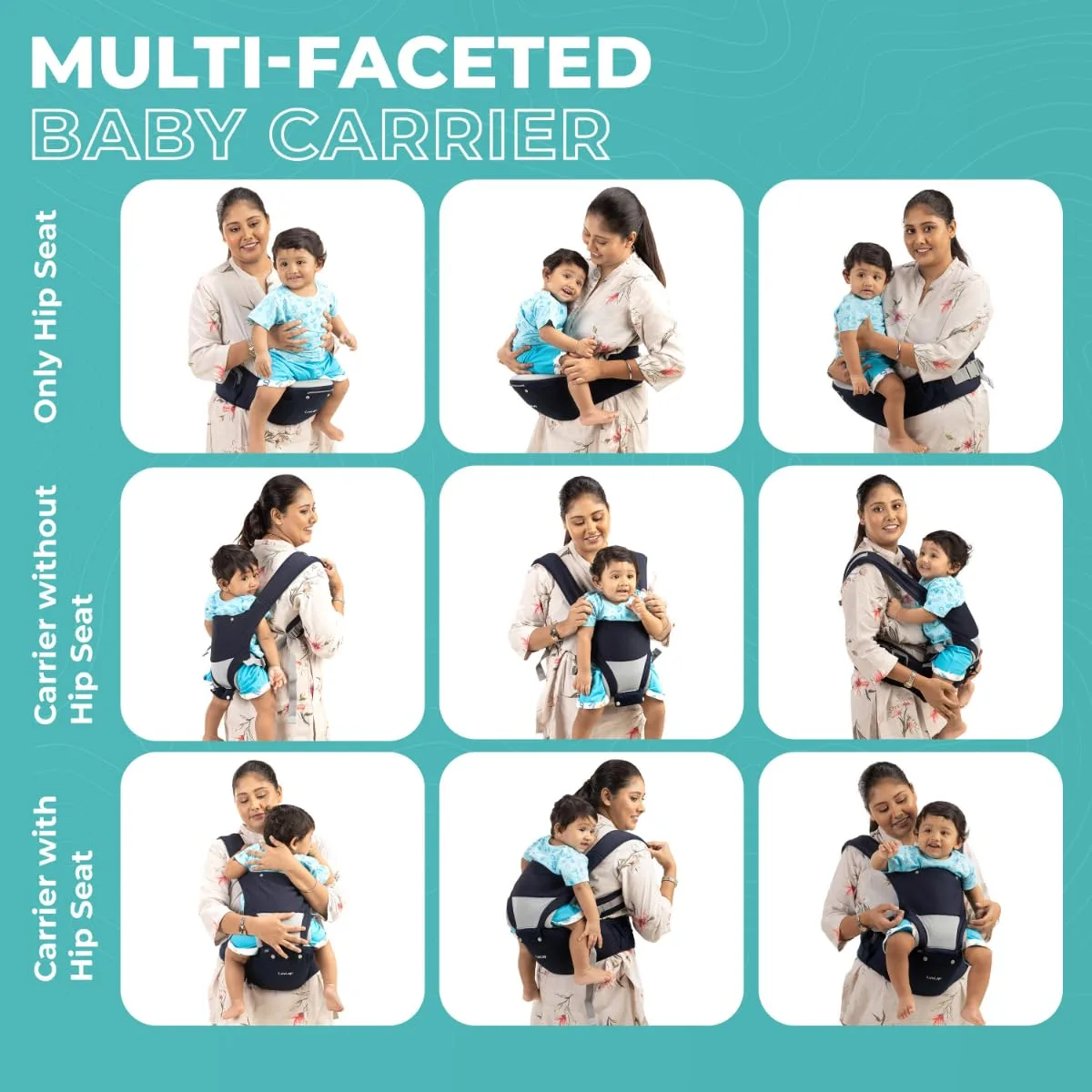 In-Depth Review: best baby carrier india - LuvLap Comfy Newborn Baby Carrier with Detachable Hip Seat (3 in 1), Ergonomically Designed (6-24 Months), 7 LuvLap Comfy Newborn Baby - view 6