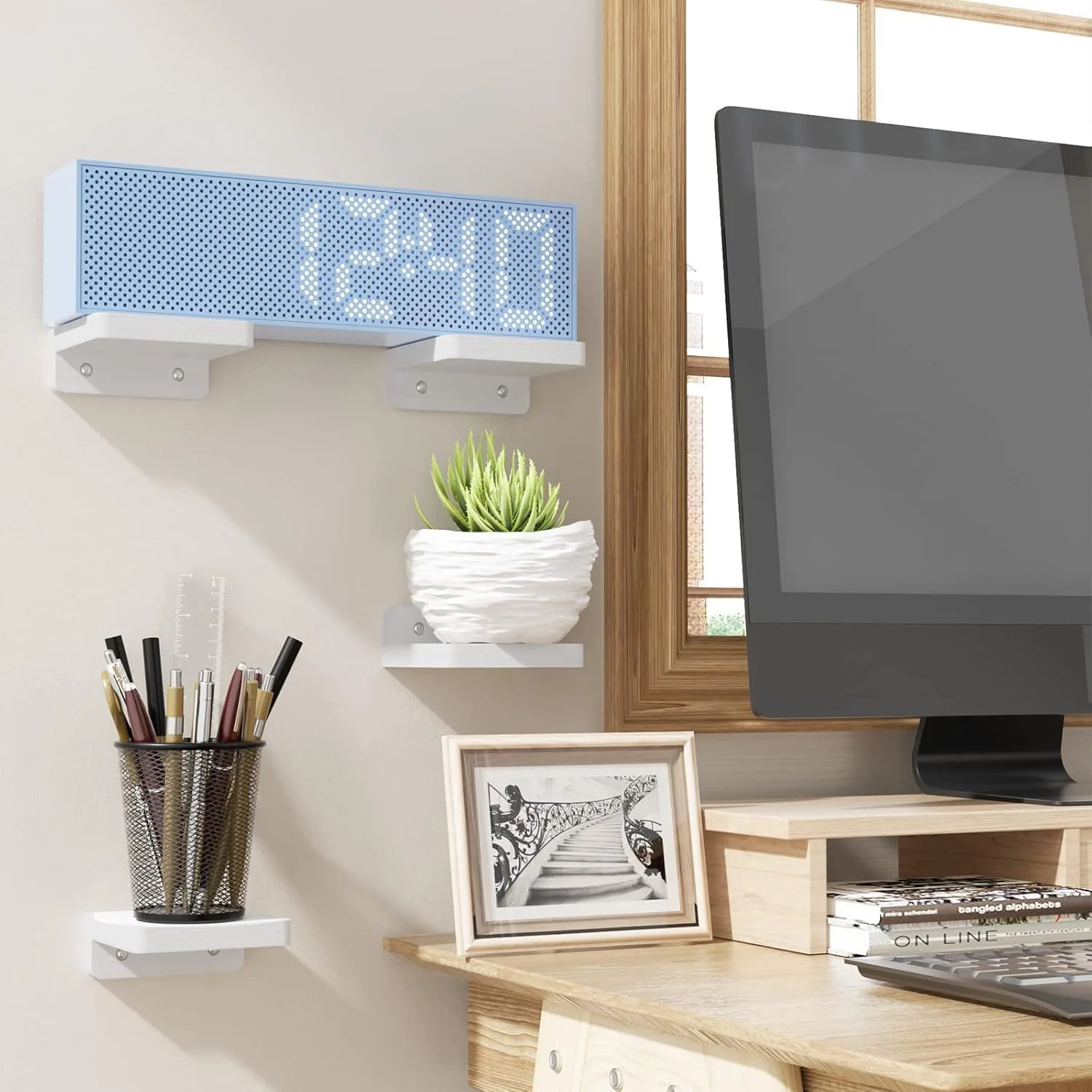In-Depth Review: best wall shelf floating - UHUD CRAFTS Small Floating Shelves, Set of 3 Shelves for Wall Decor & Storage | Wall Mounted Home Decor Sm 4 UHUD CRAFTS Small Floati - view 3