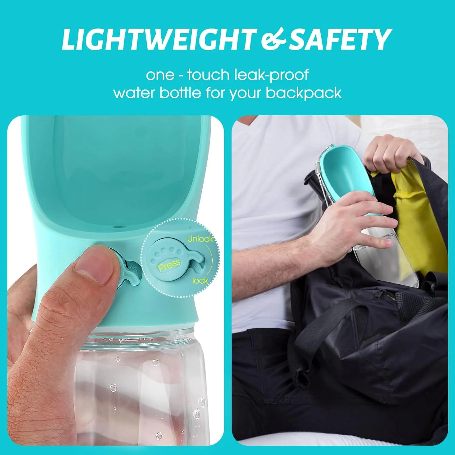 In-Depth Review: best pet water bottle - Kalimdor Dog Water Bottle, Leak Proof Portable Puppy Water Dispenser with Drinking Feeder for Pets Outdoor Wa 5 Kalimdor Dog Water Bottle, L - view 4