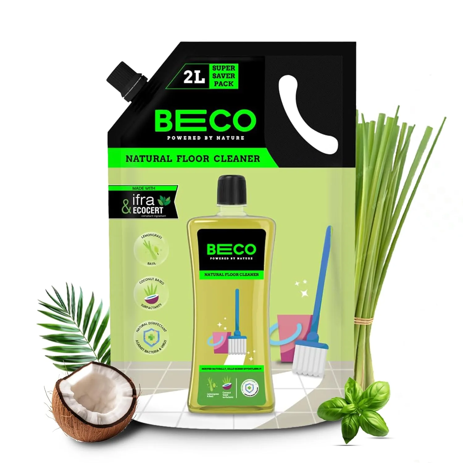 In-Depth Review: best floor cleaner liquid - Beco Natural Disinfectant Surface & Floor Cleaning Liquid | 2L Refill Pack | Non Toxic Germ Kill Formula 2 best floor cleaner liquid