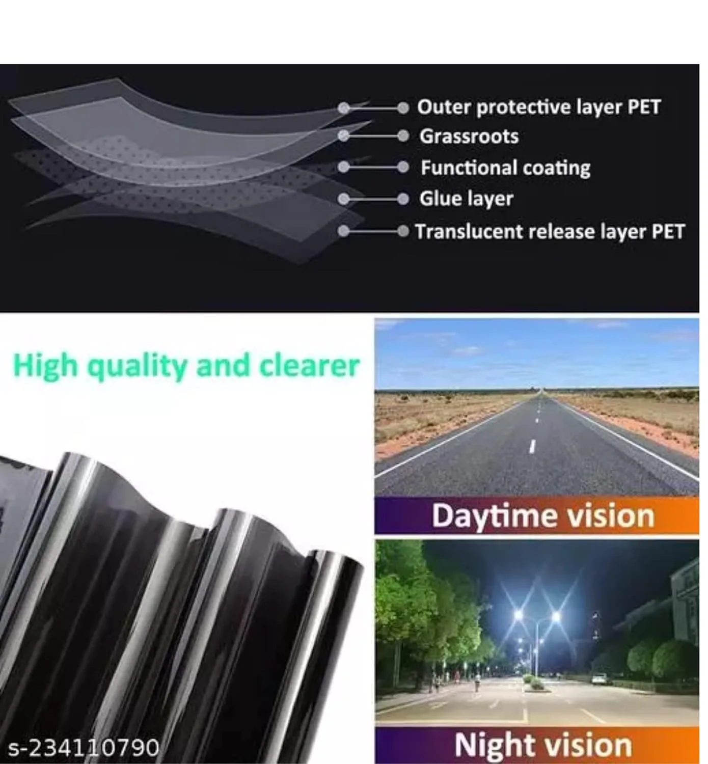 best car window tint - WISDOM Window Tint Film, Self-Adhesiv 6 WISDOM Window Tint Film, S - view 6