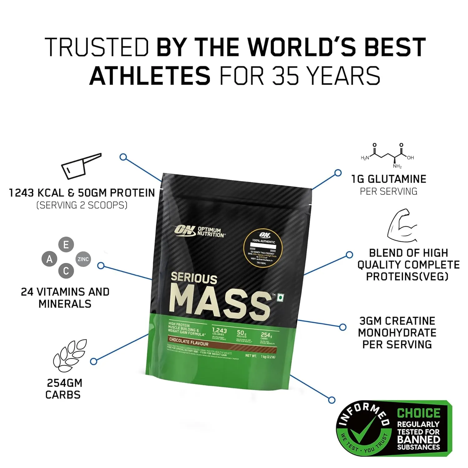 best mass gainer protein - Optimum Nutrition (ON) Serious Ma 2 Optimum Nutrition (ON) Seri - view 2