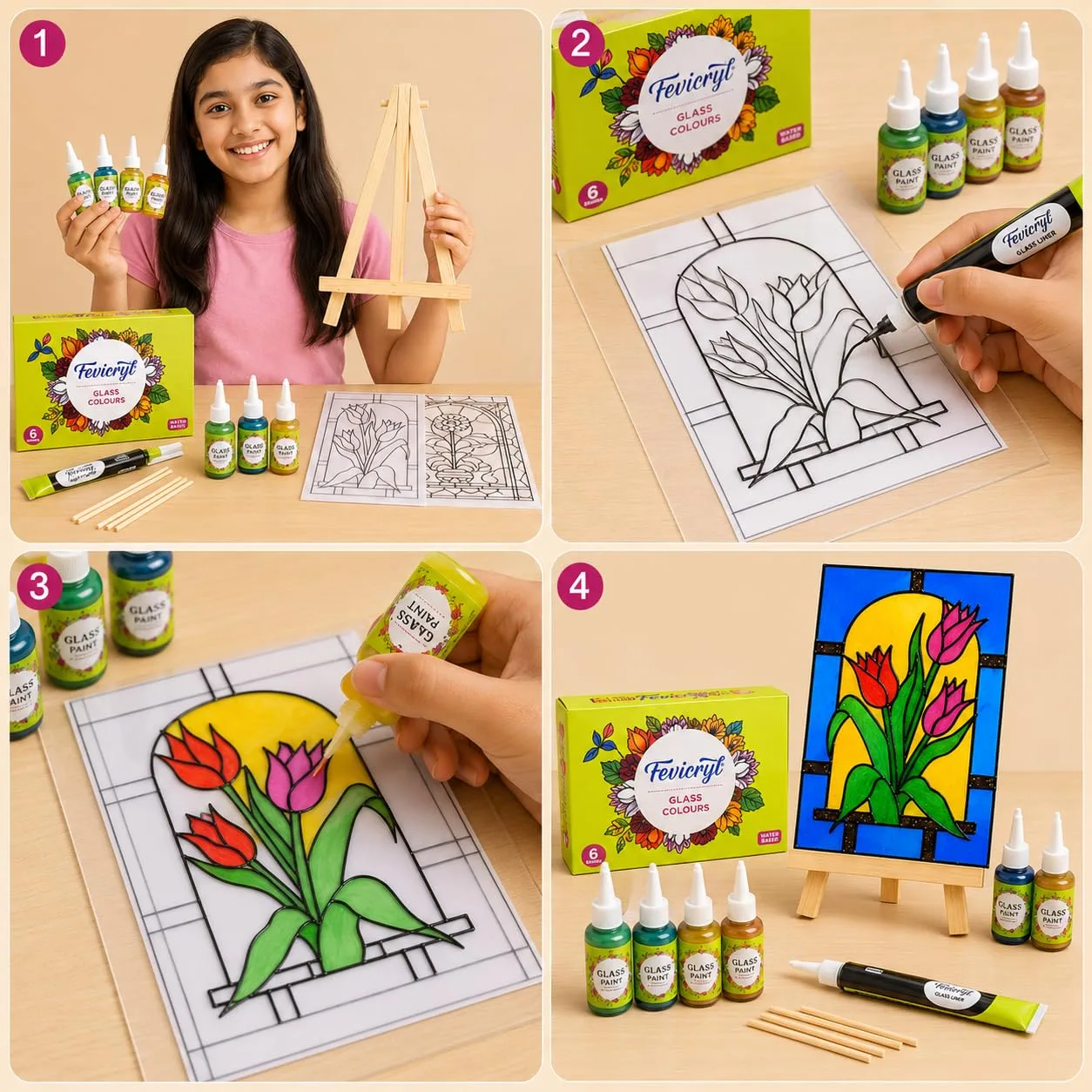 In-Depth Review: best glass painting kit - The brown box Glass Painting Kit for Adults & Teens | DIY Stained Glass Art Craft Kit with 2 Printed D 4 The brown box Glass Pai - view 3