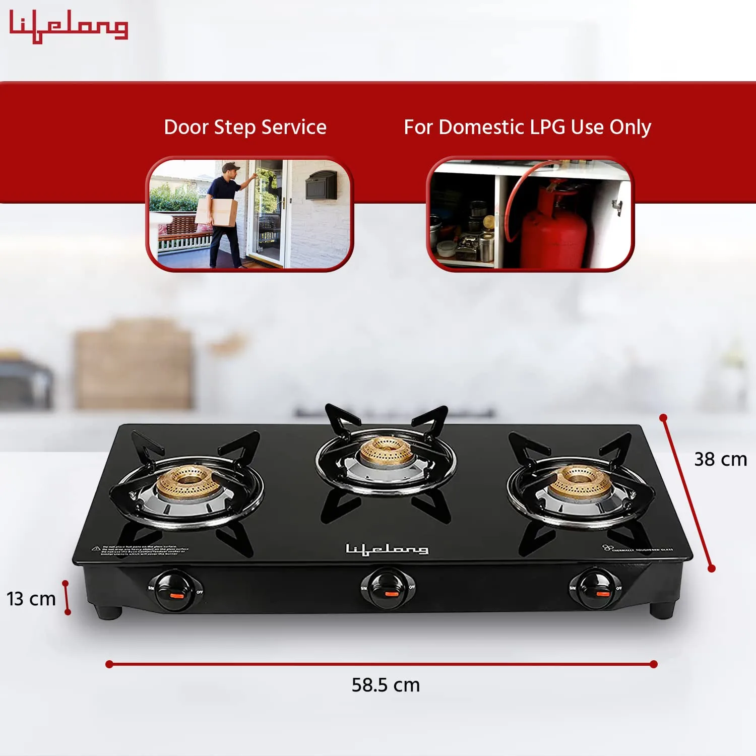 In-Depth Review: best gas stove 3 burner - Lifelong 3 Burner Gas Stove Top for Kitchen - Manual Ignition Cooktop Modern Glass Stove for Modular Kitche 5 Lifelong 3 Burner Gas Stove - view 4