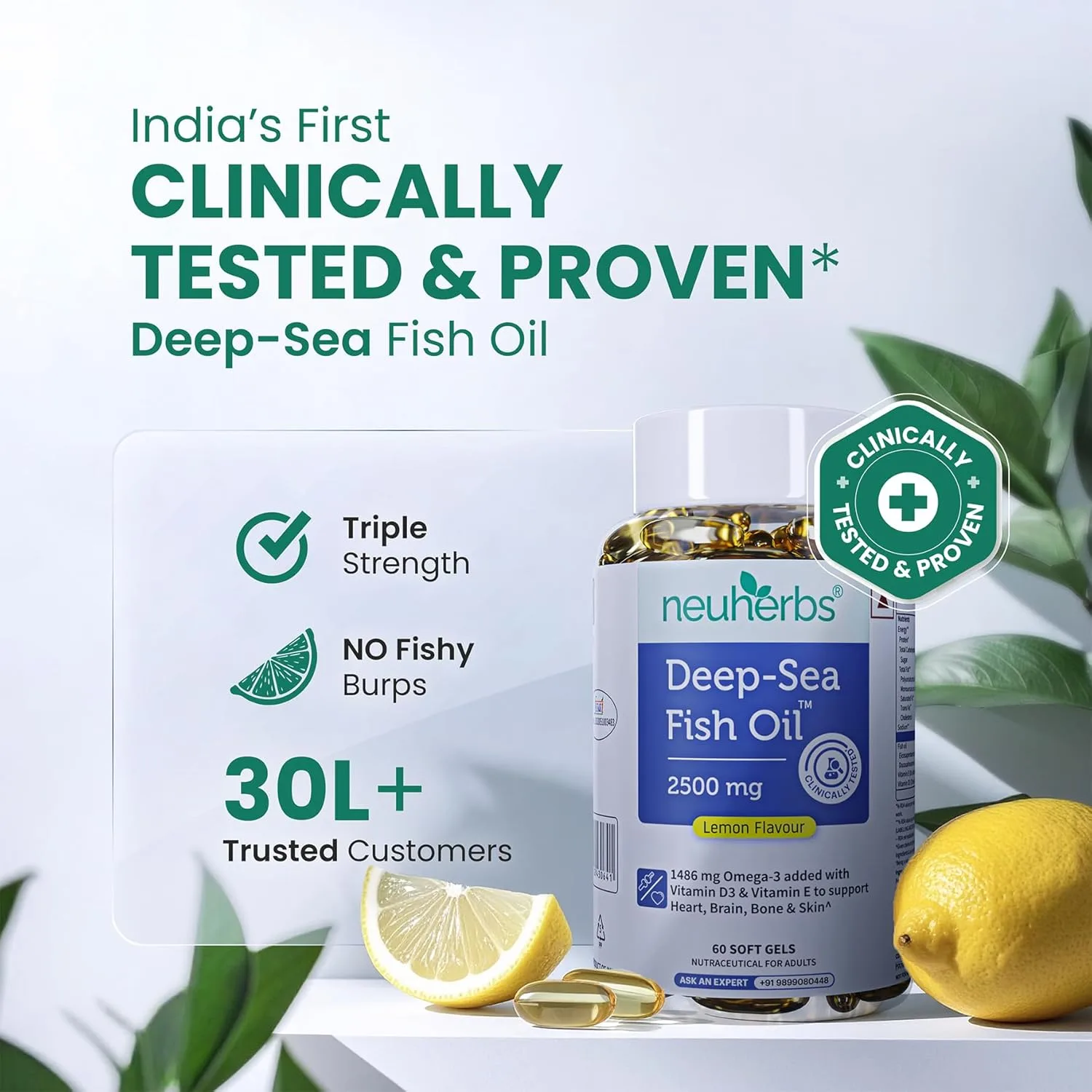 In-Depth Review: best fish oil capsules - Neuherbs Deep Sea Omega 3 Fish Oil Capsules 2500mg Triple Strength – Supplement for Heart, Brain & 7 Neuherbs Deep Sea Omega 3 Fi - view 6