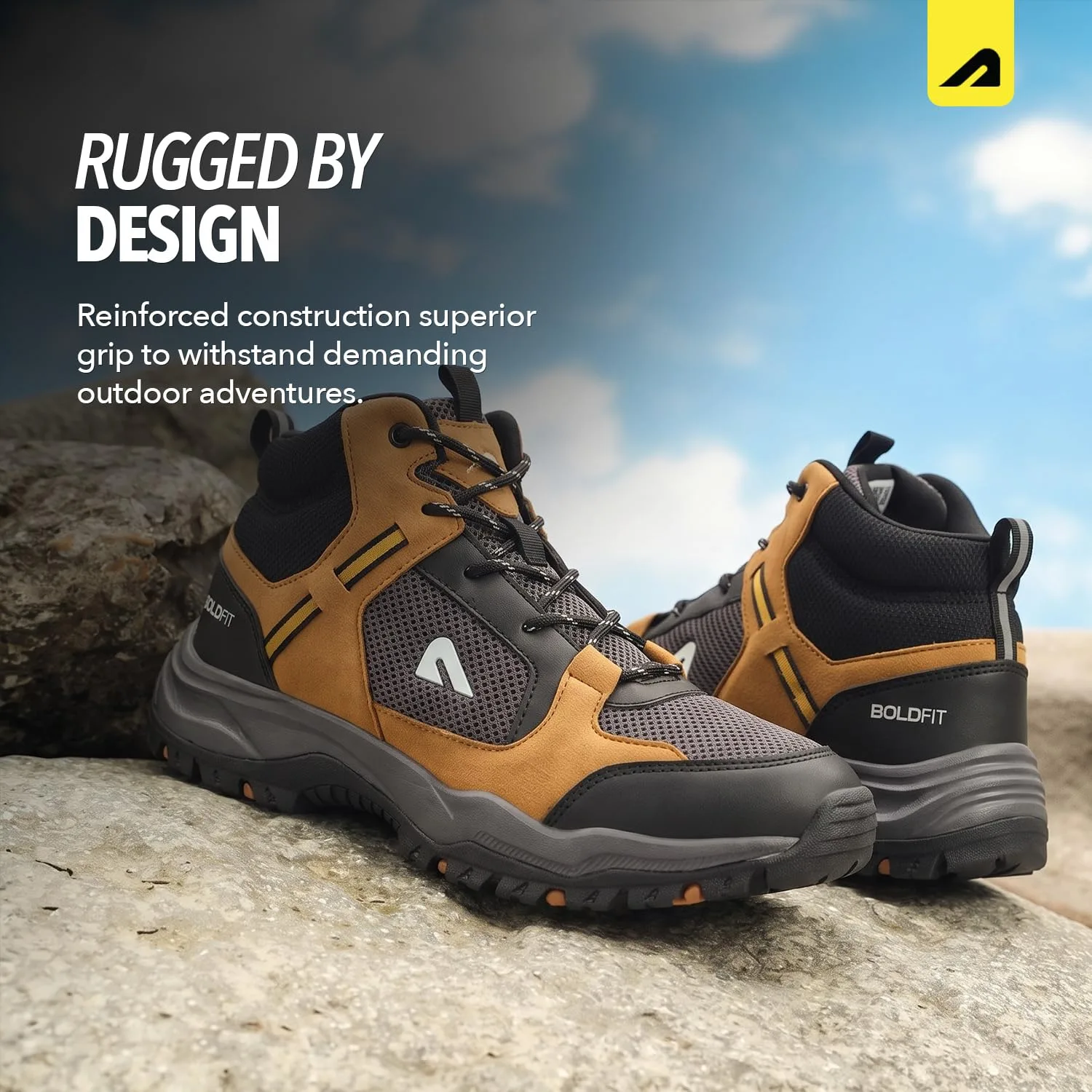 best bike riding boots - Boldfit Trekking Shoes for Man Outd 4 Boldfit Trekking Shoes for - view 4