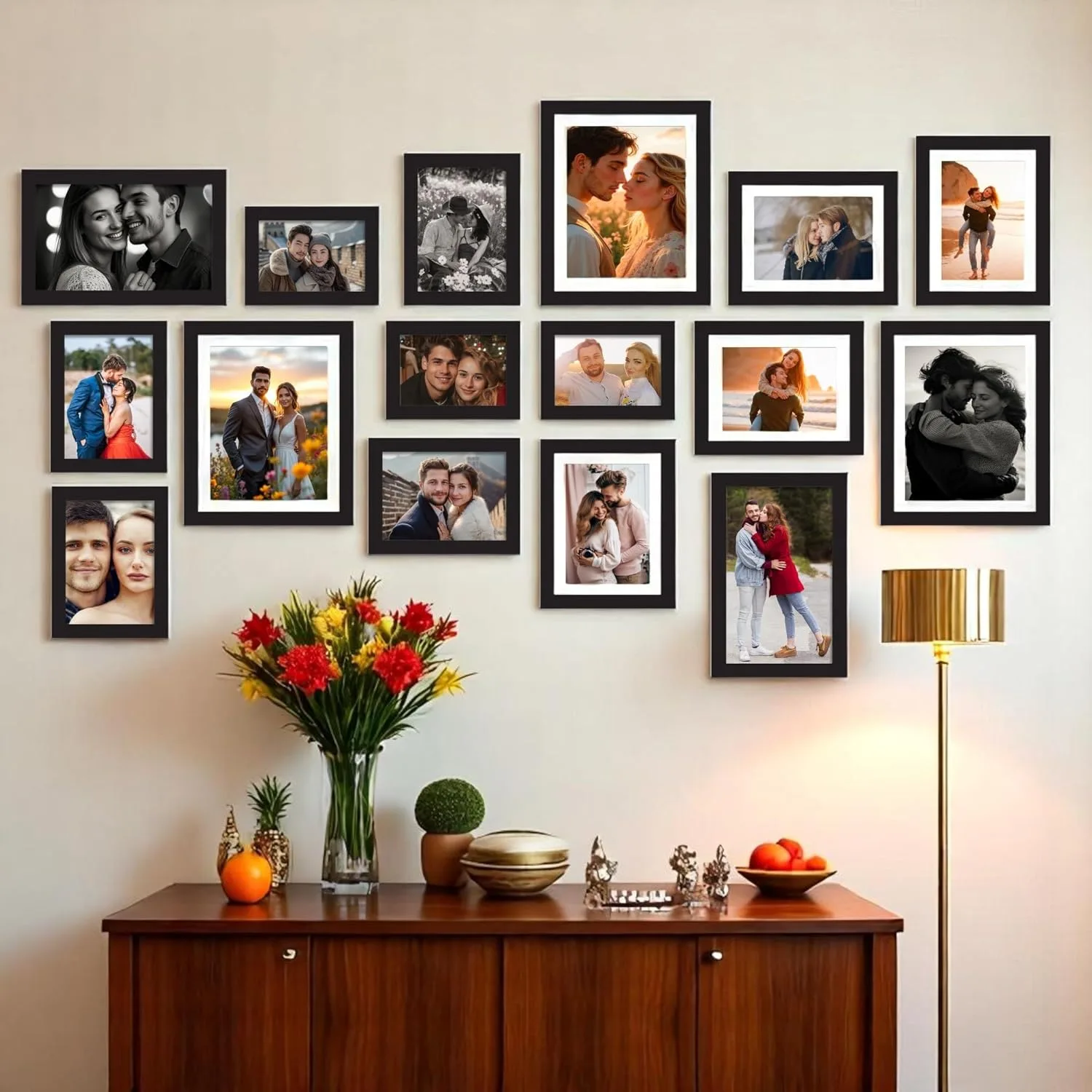In-Depth Review: best photo frame set - Art Street Shooting Star Wall Photo Frames for living Room, Set of 16 Photo frames (Black) 4 Art Street Shooting Sta - view 3