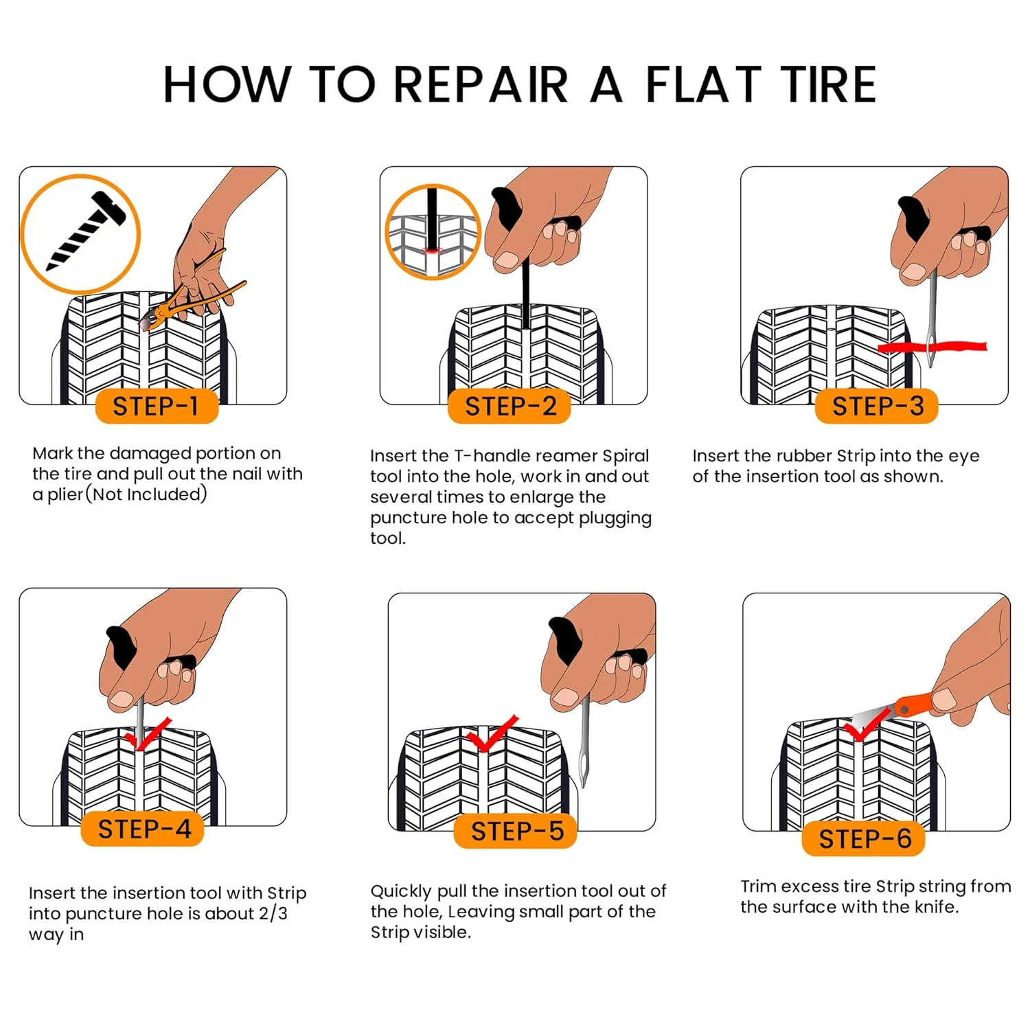 In-Depth Review: best bike tyre puncture kit - GRAND PITSTOP Universal Tubeless Tyre Puncture Kit |Strip-Based (Pack of 10 pcs) | Flat Tyre Repair Too 3 GRAND PITSTOP Universal T - view 2