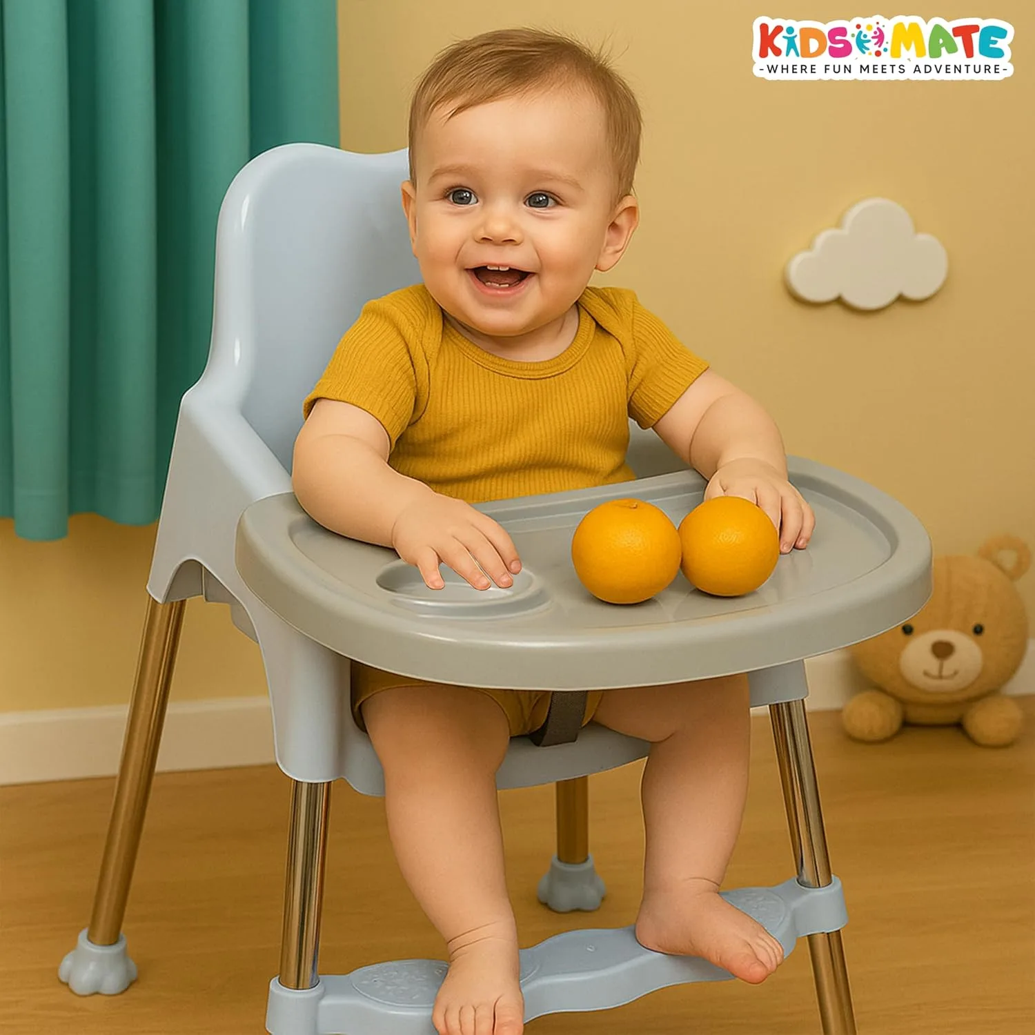 In-Depth Review: best baby feeding chair - Kidsmate 3-in-1 Baby High Chair | Adjustable Feeding & Activity Chair with Removable Tray | Footrest & 8 Kidsmate 3-in-1 Baby High Ch - view 7