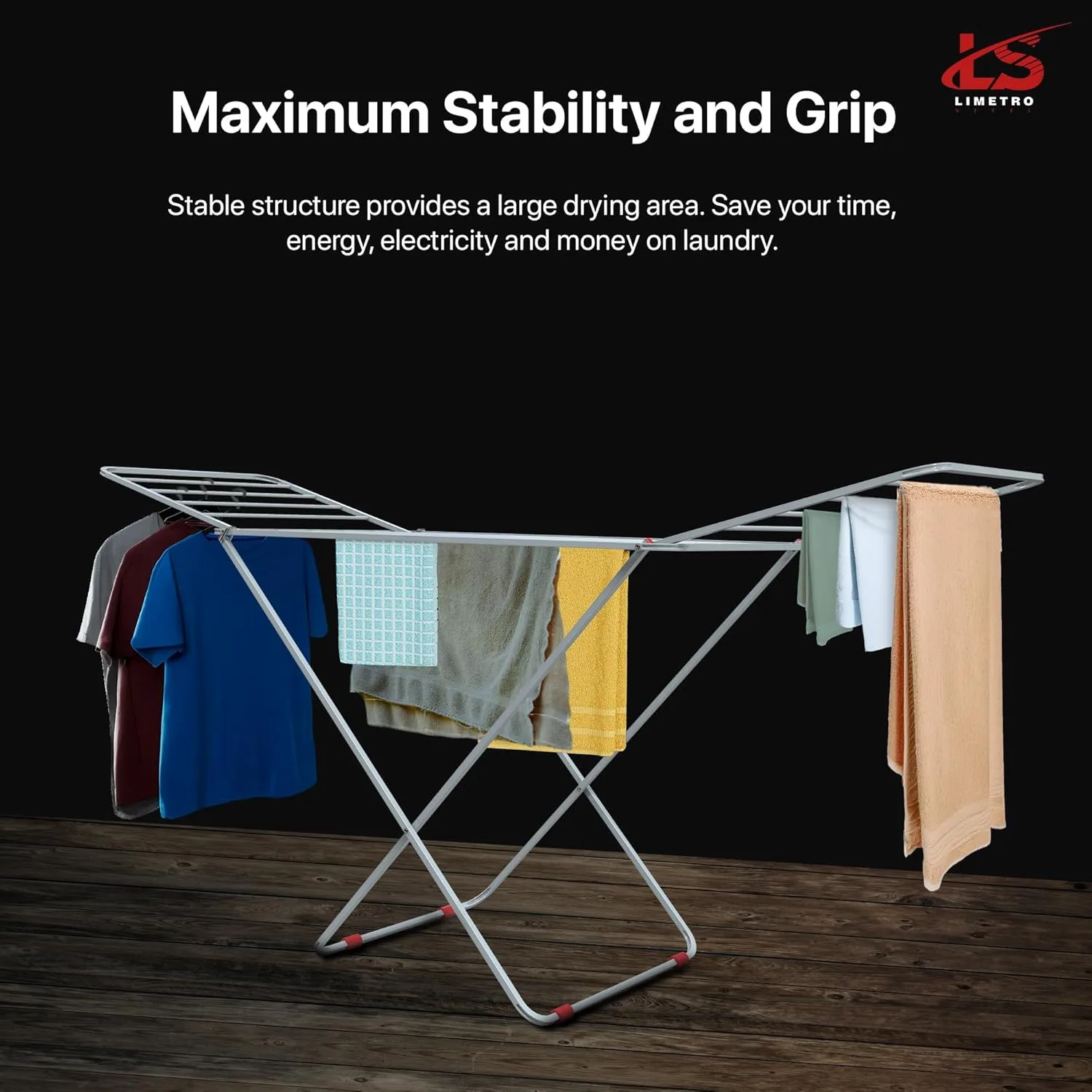 In-Depth Review: best clothes drying stand - LiMETRO STEEL Foldable Clothes Drying Stand for Balcony & Indoor Use | Heavy Duty Mild Steel Laundry 5 best clothes drying stand view 3