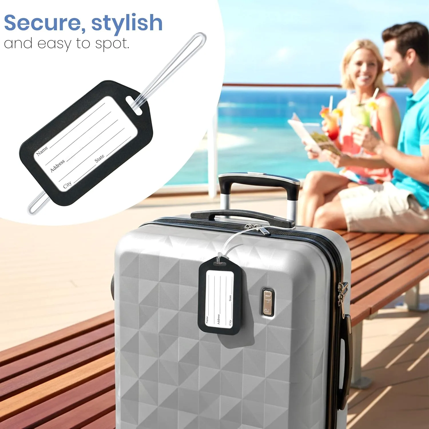 In-Depth Review: best travel bag tag - Storite Pack of 6 Luggage Tags, Smart Tag for Travel suitcases (Black) | Travel Bags Tags for Easily Identifica 5 Storite Pack of 6 Luggage T - view 4