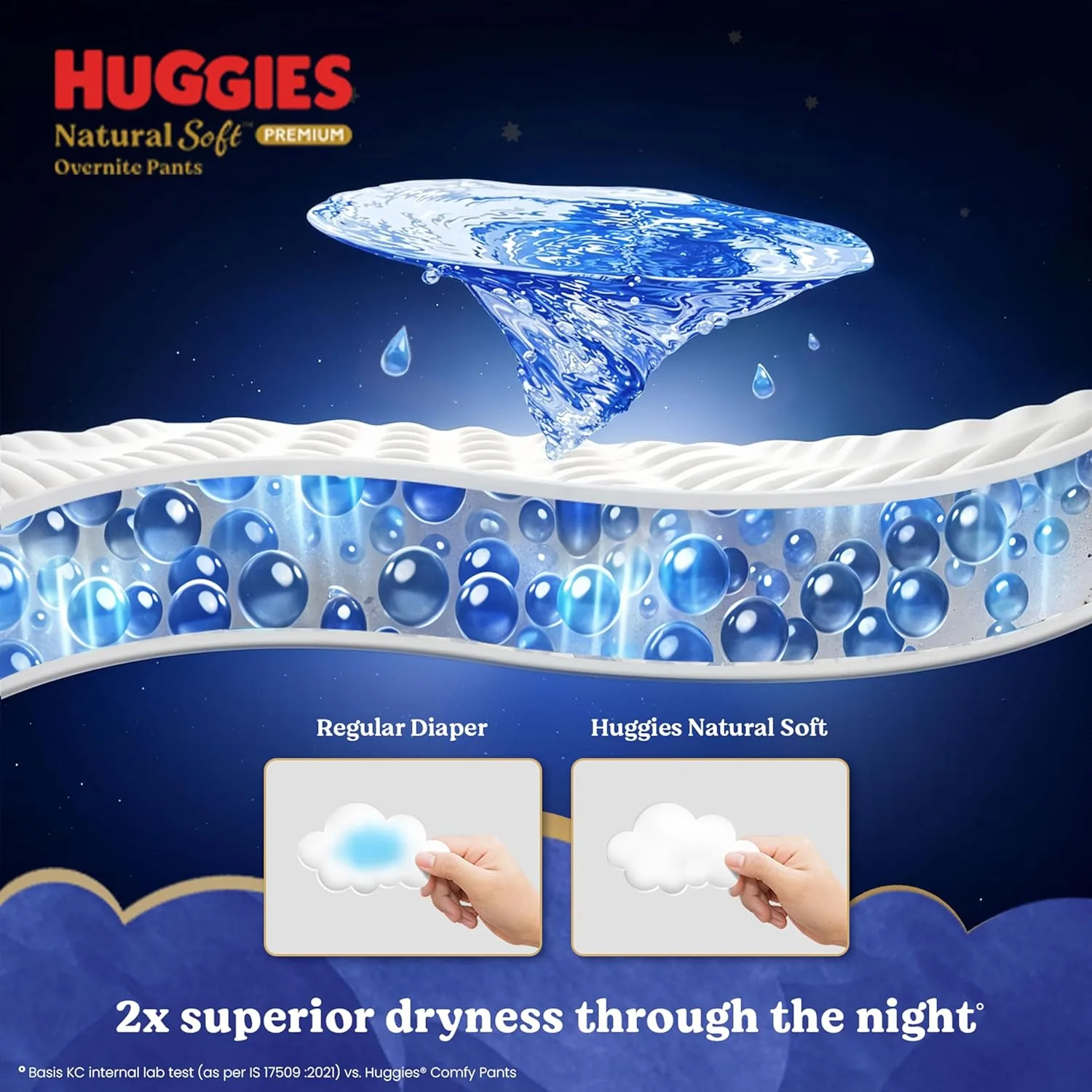 best baby diapers india - Huggies Natural Soft Overnite Diap 4 Huggies Natural Soft Overni - view 4