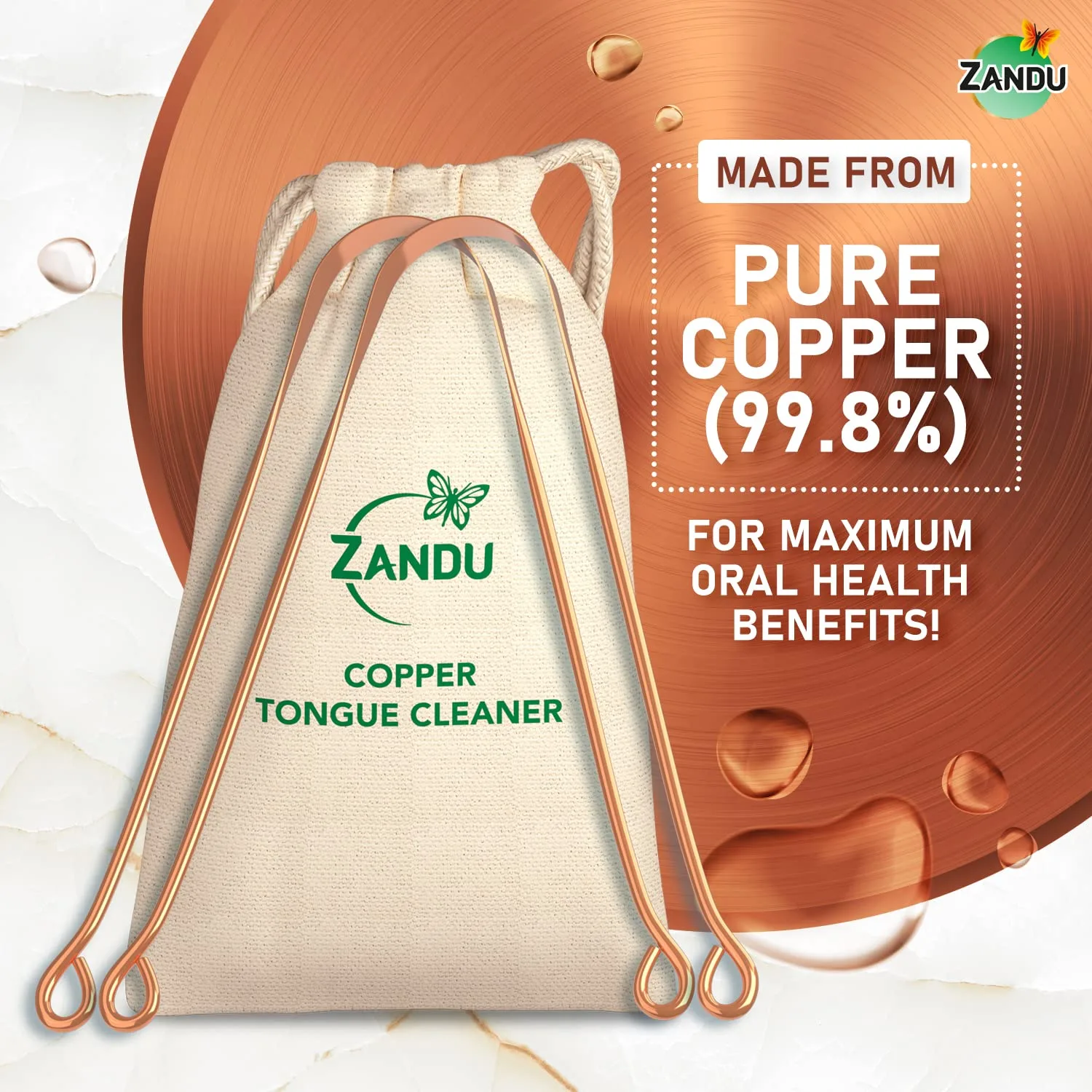 In-Depth Review: best tongue cleaner - Zandu Copper Tongue Cleaner (Pack of 2) :An Anti-Microbial Tongue Cleaner for Managing Oral Health | Reduces Ba 5 Zandu Copper Tongue Clean - view 4