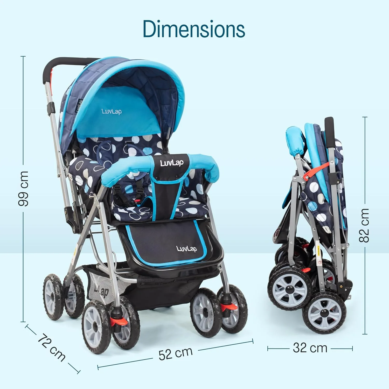 In-Depth Review: best baby stroller india - LuvLap Sunshine Baby Stroller/Pram for 0 to 3 Years, New Born/Toddler/Kid, 5 Point Safety Harness, Adjusta 11 LuvLap Sunshine Baby Strol - view 10
