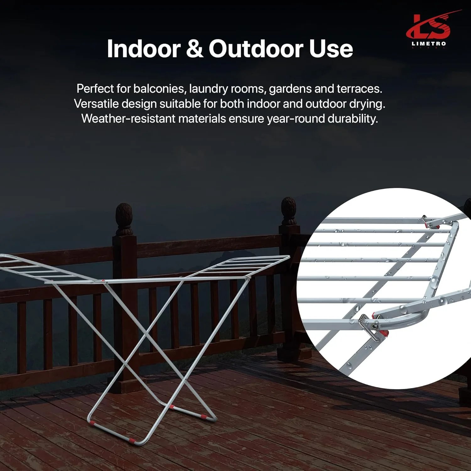 In-Depth Review: best clothes drying stand - LiMETRO STEEL Foldable Clothes Drying Stand for Balcony & Indoor Use | Heavy Duty Mild Steel Laundry 8 best clothes drying stand view 6