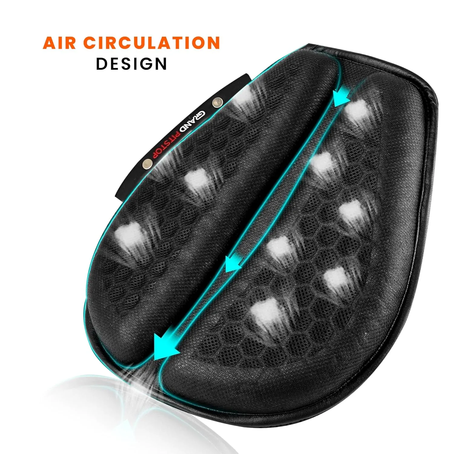 In-Depth Review: best bike seat cushion - GRAND PITSTOP Gel Air Seat Cushion | 3D Honeycomb Gel Structure | Universal Fit | Detachable Cover | Ideal f 5 GRAND PITSTOP Gel Air Sea - view 4