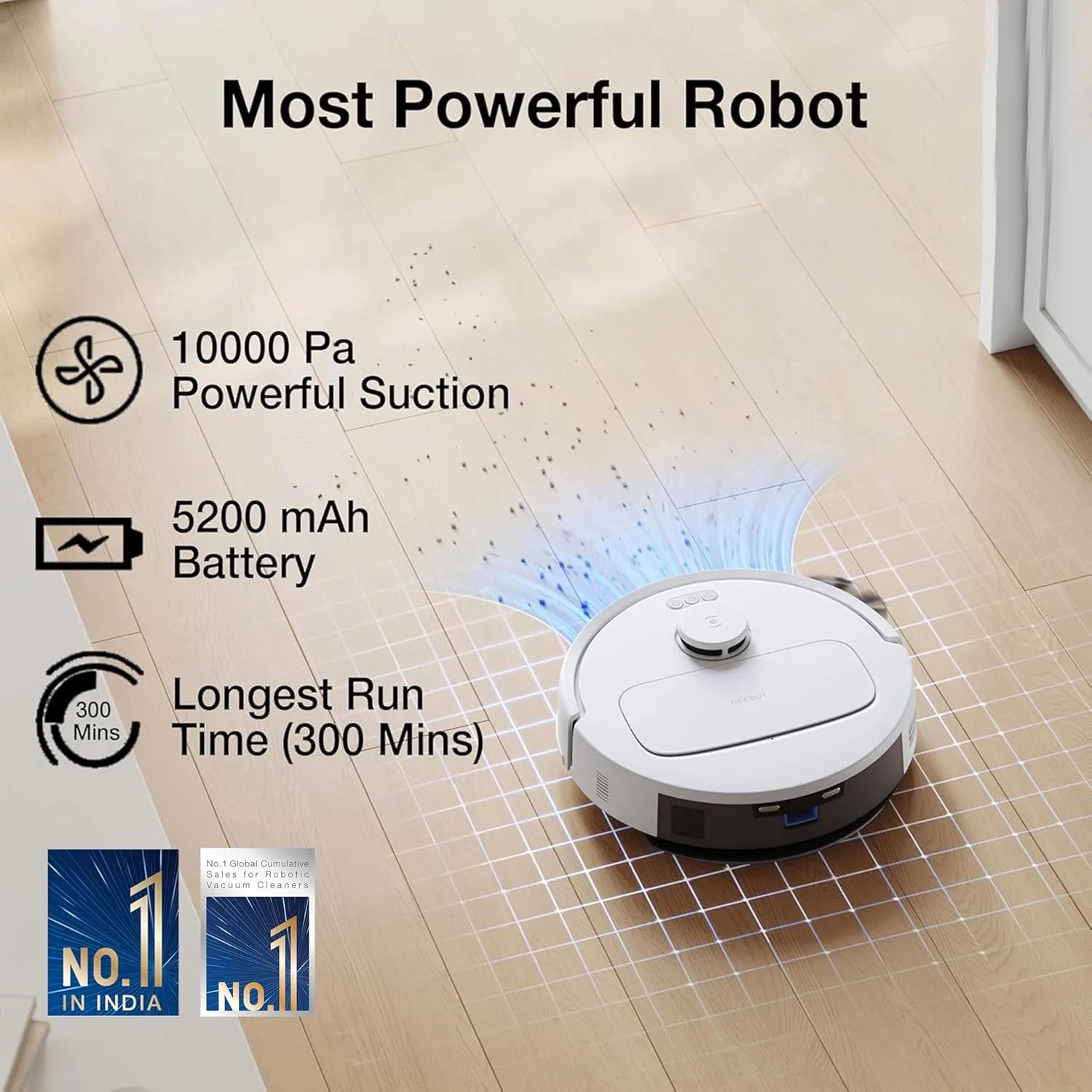 In-Depth Review: vacuum cleaner for home - ECOVACS DEEBOT N30 White 2 in 1 Robot Vacuum Cleaner & Mop, New Launch, 10000 Pa Suction, 5200mAh Battery, 5 ECOVACS DEEBOT N30 White 2 - view 4