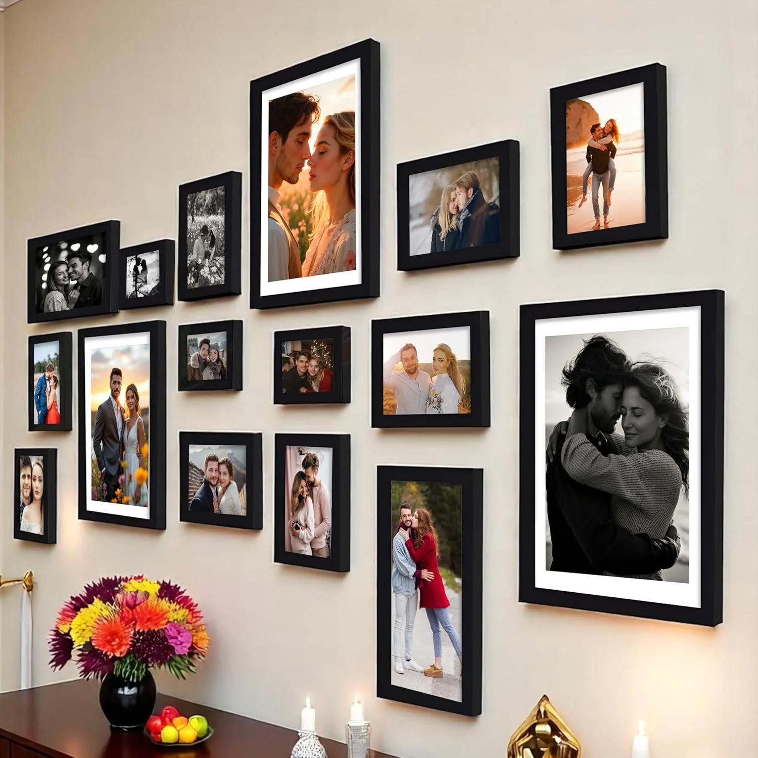 In-Depth Review: best photo frame set - Art Street Shooting Star Wall Photo Frames for living Room, Set of 16 Photo frames (Black) 1 best photo frame set
