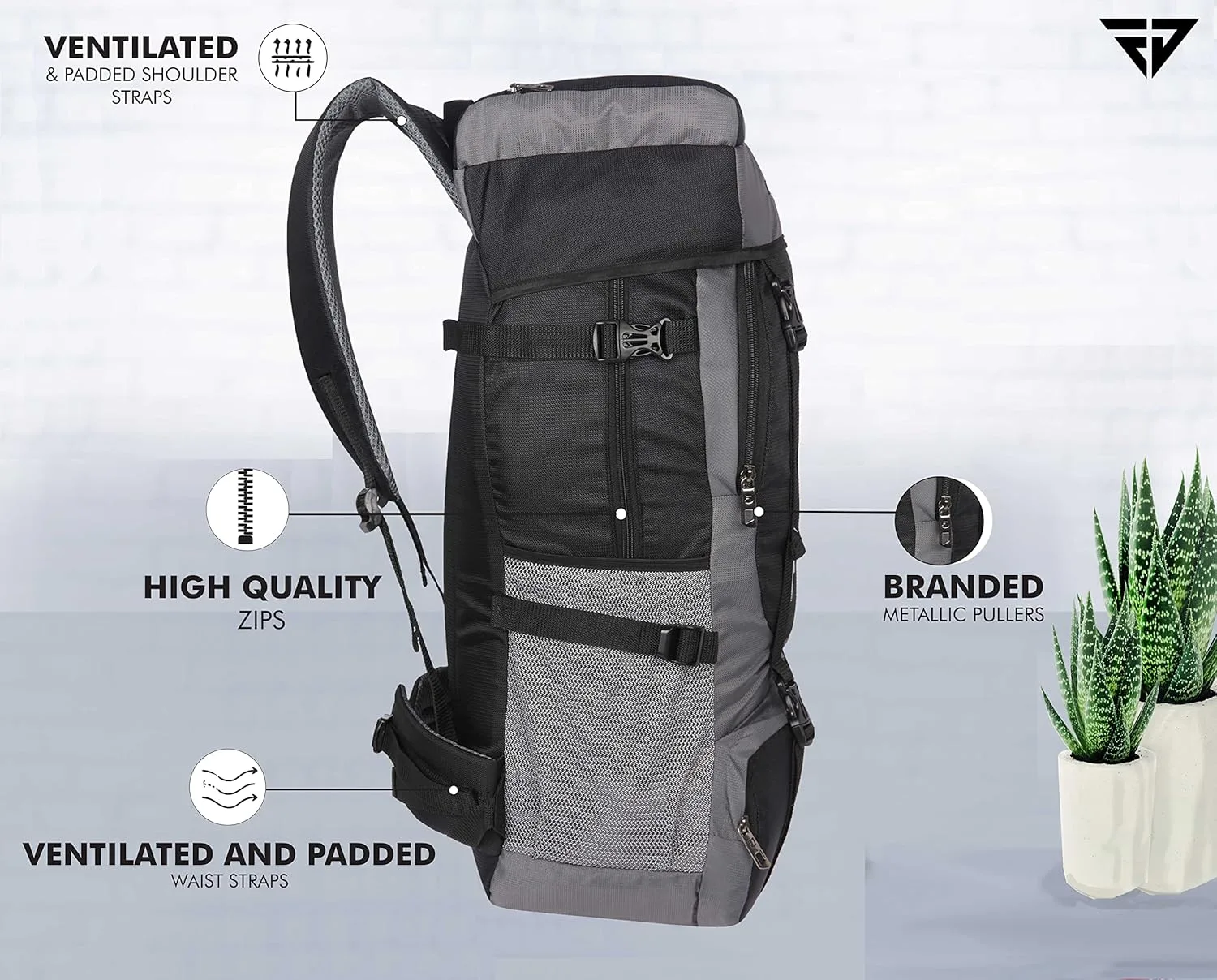 In-Depth Review: best travel backpack india - Fur Jaden 55 LTR Rucksack Travel Backpack Bag for Trekking, Hiking with Shoe Compartment 5 Fur Jaden 55 LTR Rucksa - view 4