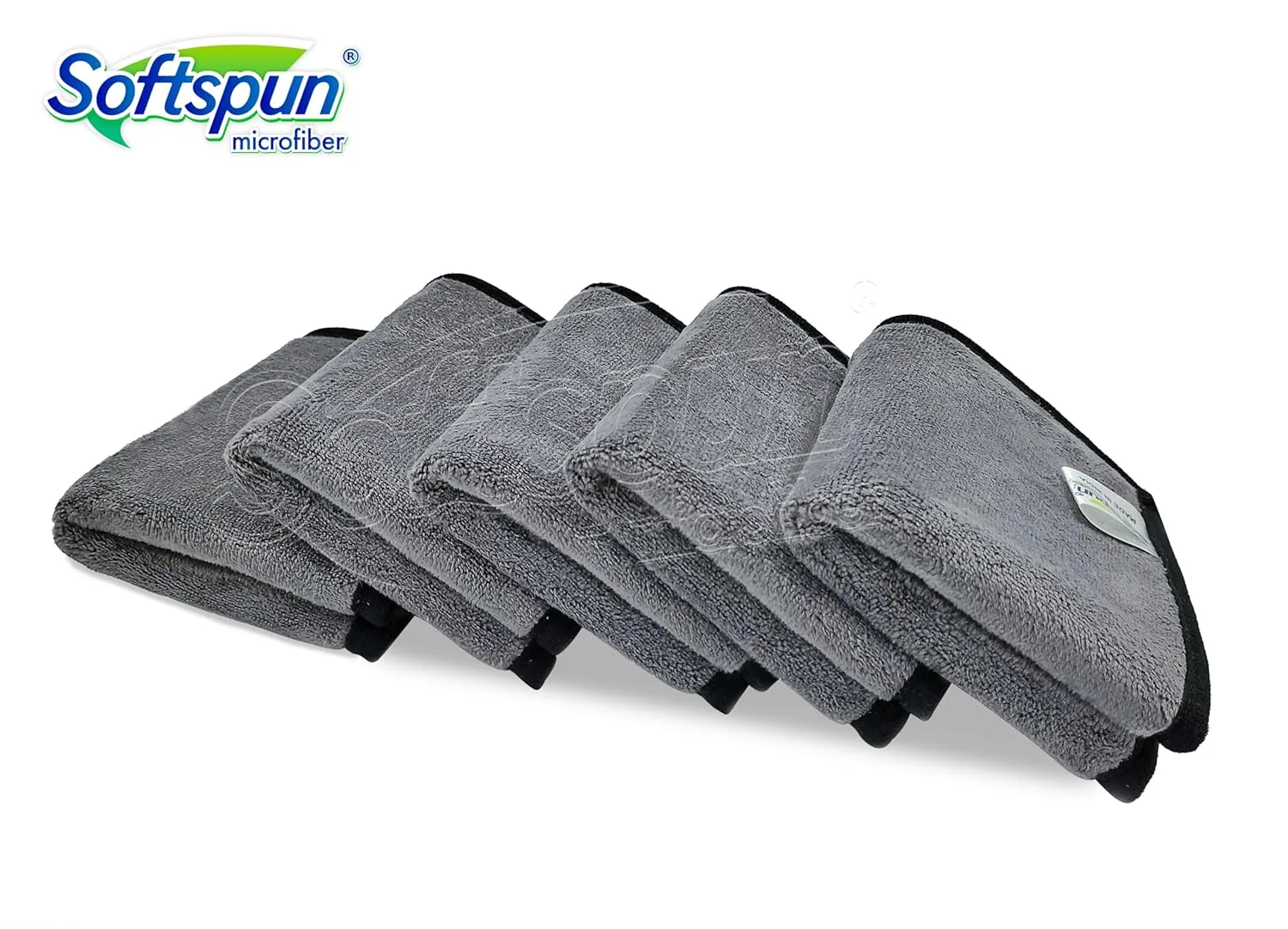 In-Depth Review: best bike microfiber cloth - SOFTSPUN Microfiber Super Absorbent Small Wipes, 500 GSM 20X30 Cms 5 Pieces Grey! Silk Banded Edge Towel 3 best bike microfiber cloth view 1